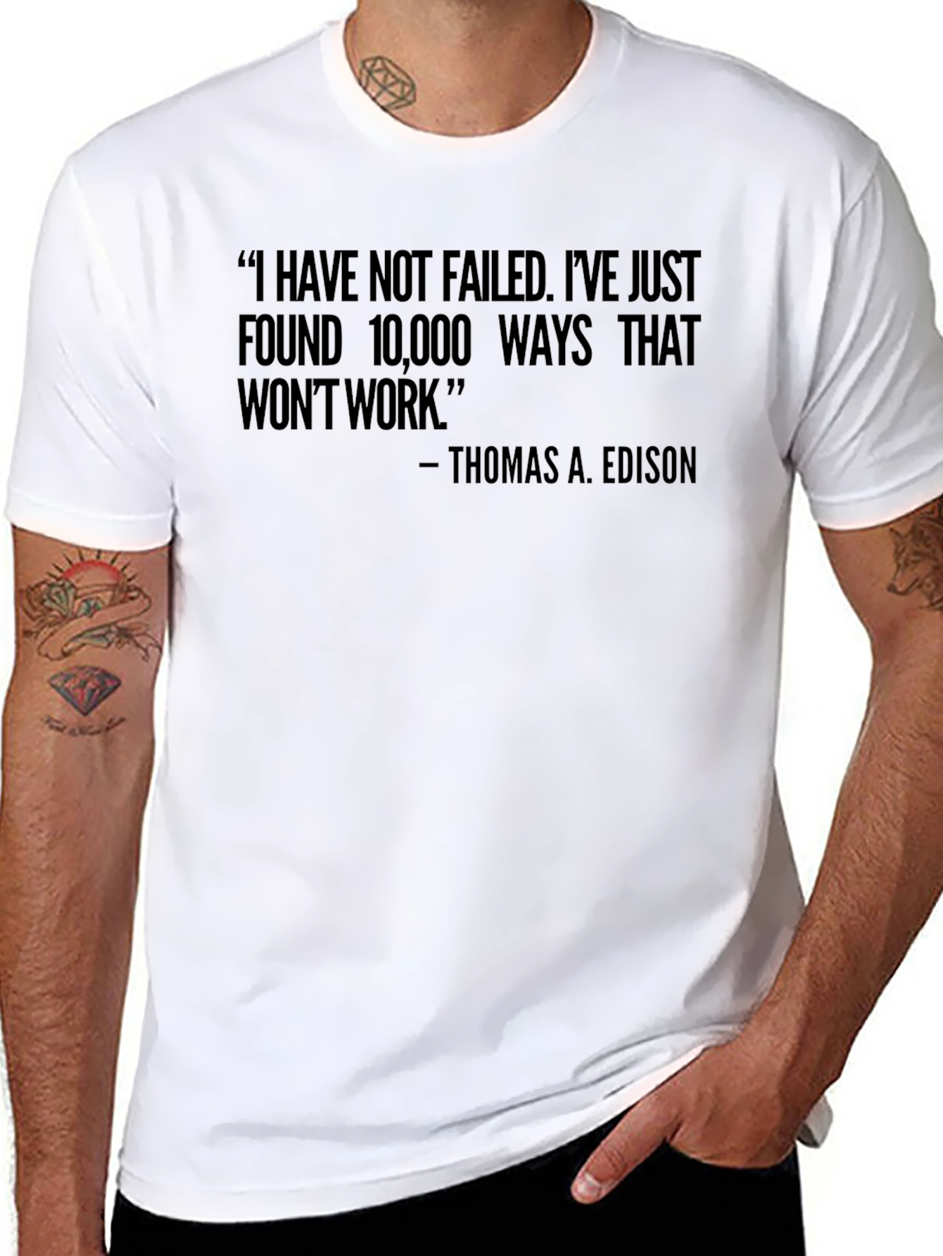 Motivational Edison Quote Black T-Shirt