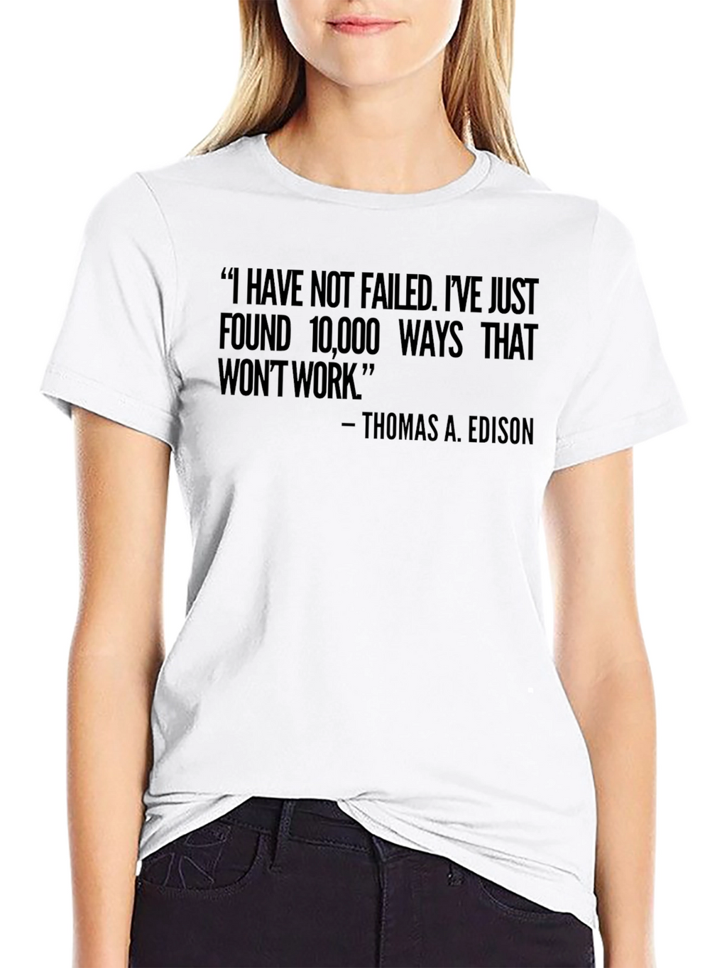 Motivational Edison Quote Black T-Shirt