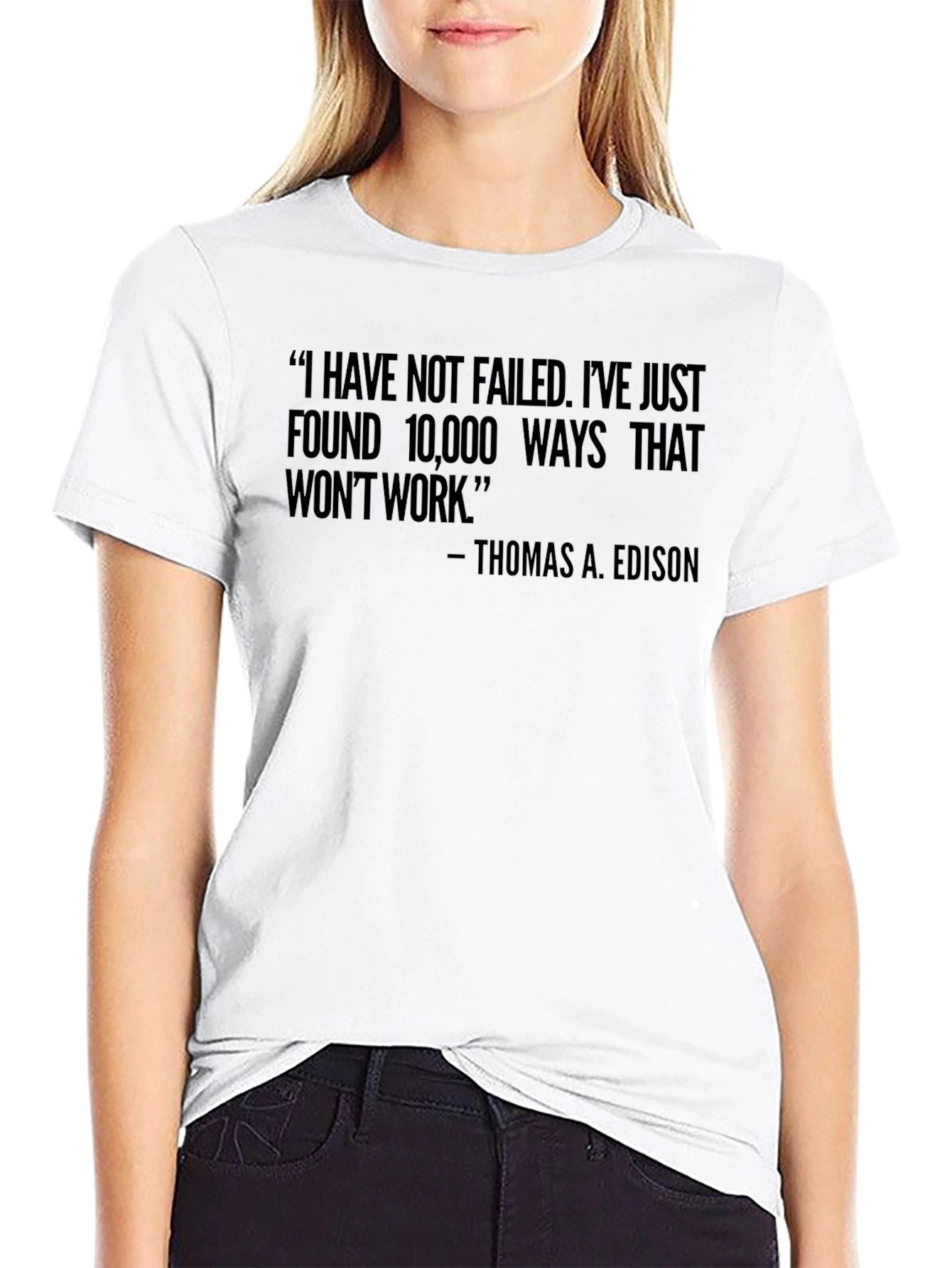 Motivational Edison Quote Black T-Shirt