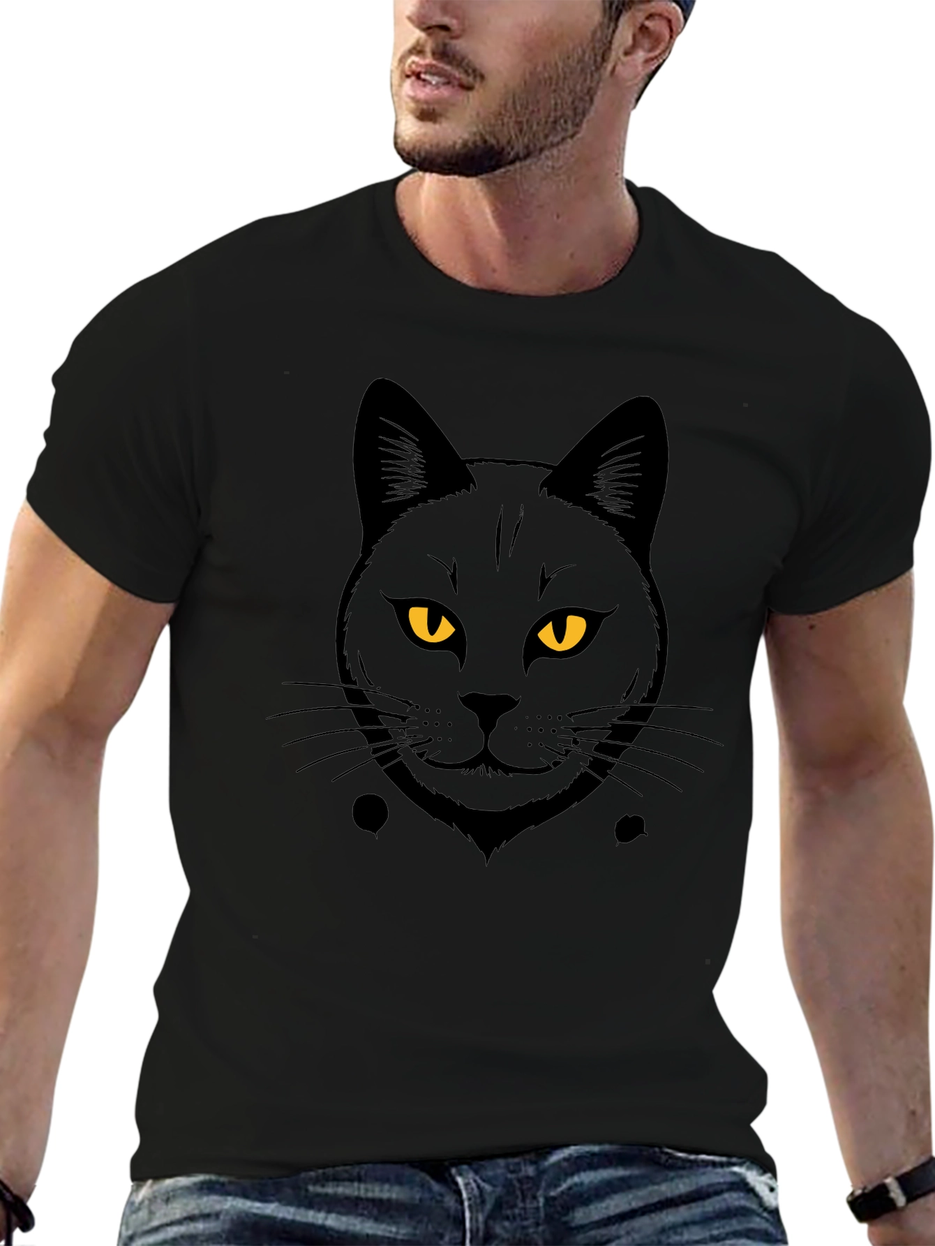 Black Cat Graphic T-Shirt - Cool Cat Tee