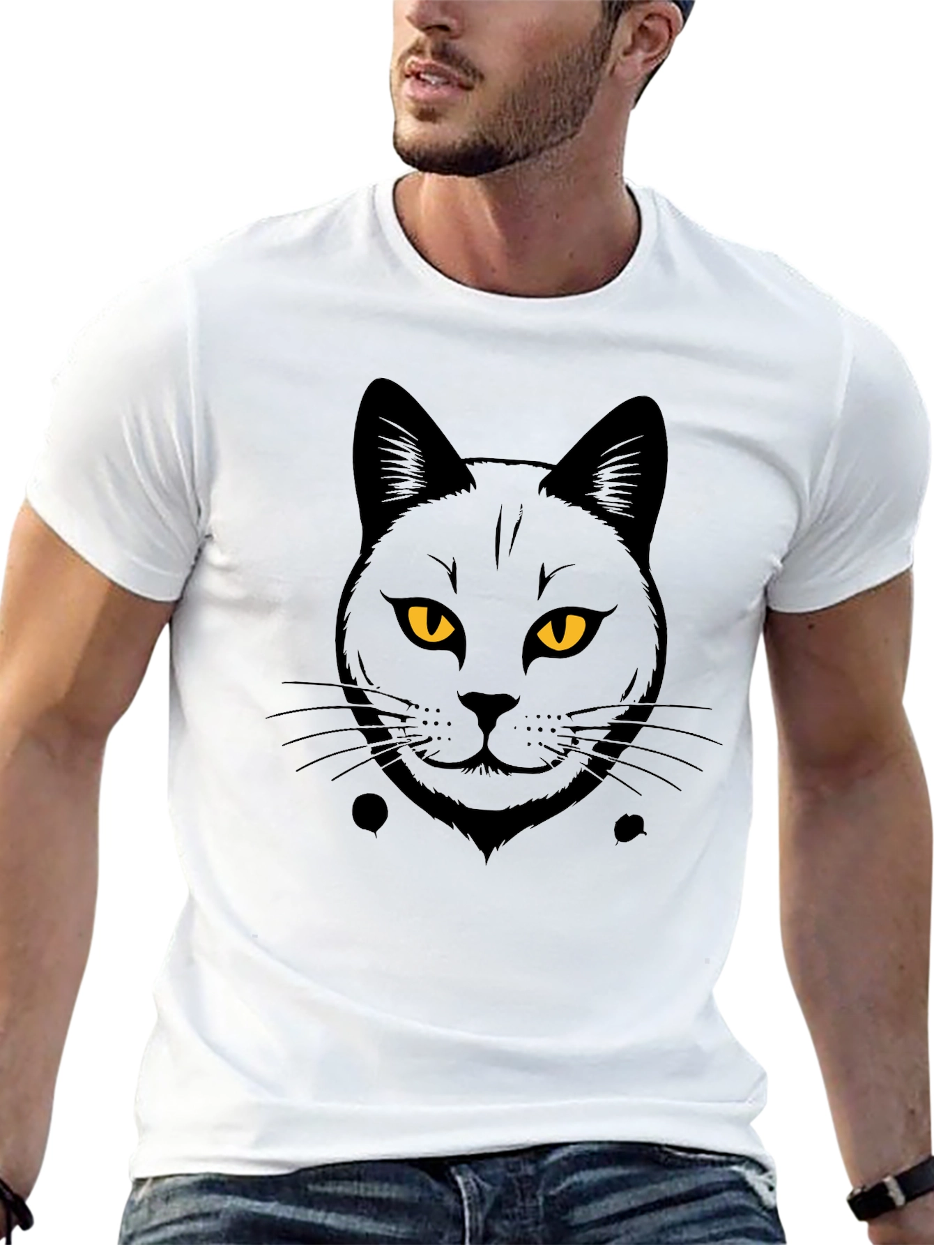 Black Cat Graphic T-Shirt - Cool Cat Tee