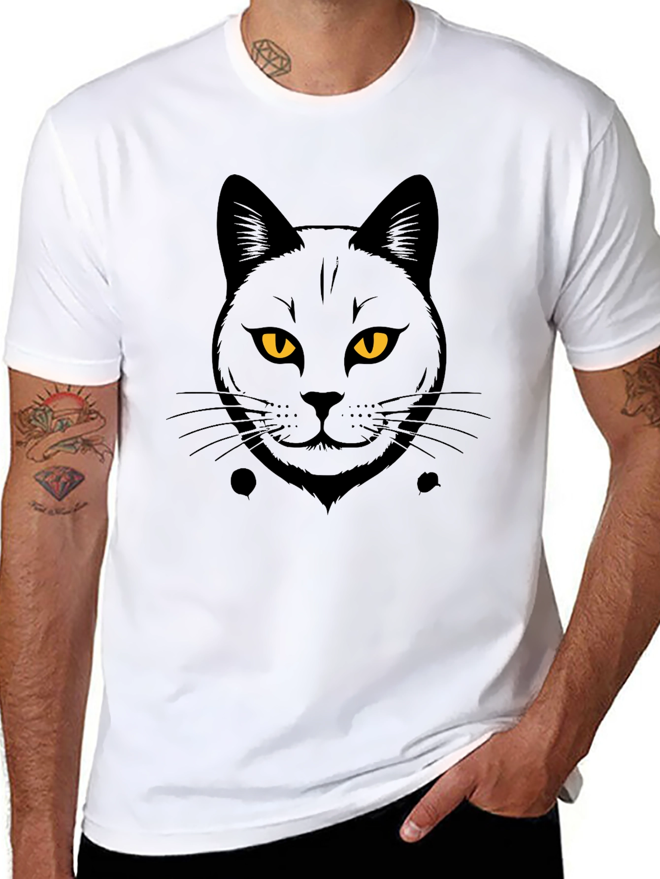 Black Cat Graphic T-Shirt - Cool Cat Tee