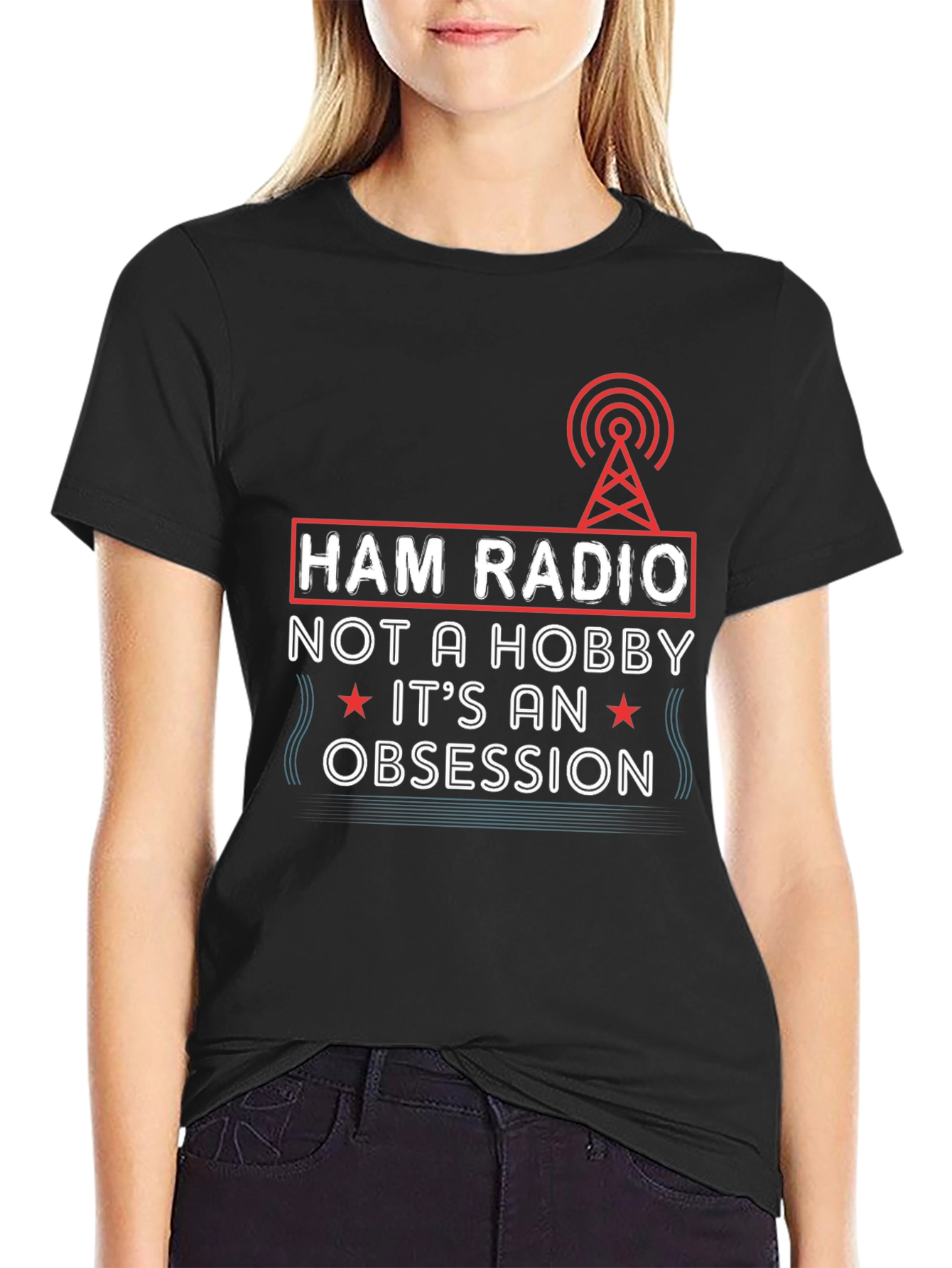 Ham Radio Obsession Graphic Tee - Black T-Shirt
