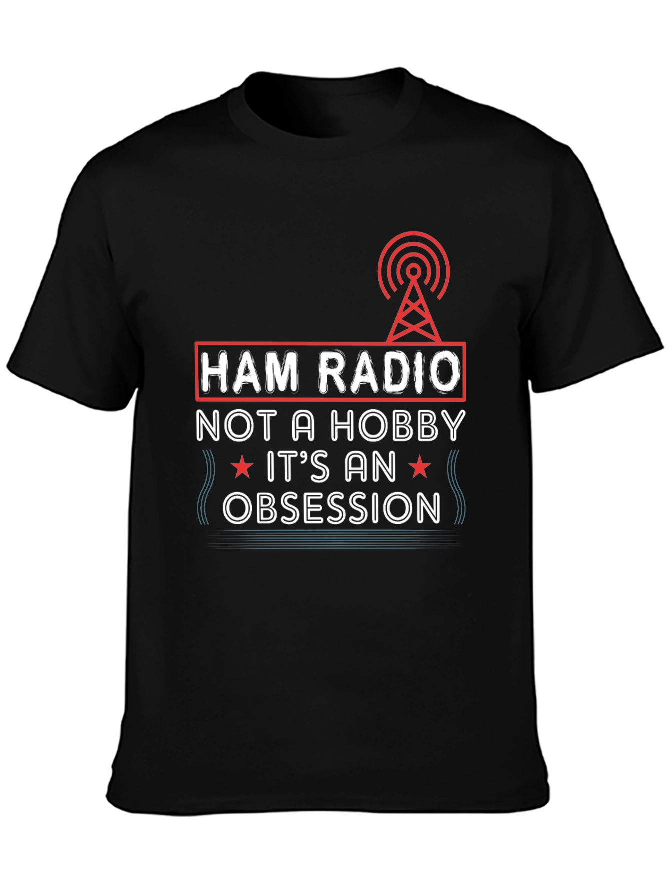 Ham Radio Obsession Graphic Tee - Black T-Shirt