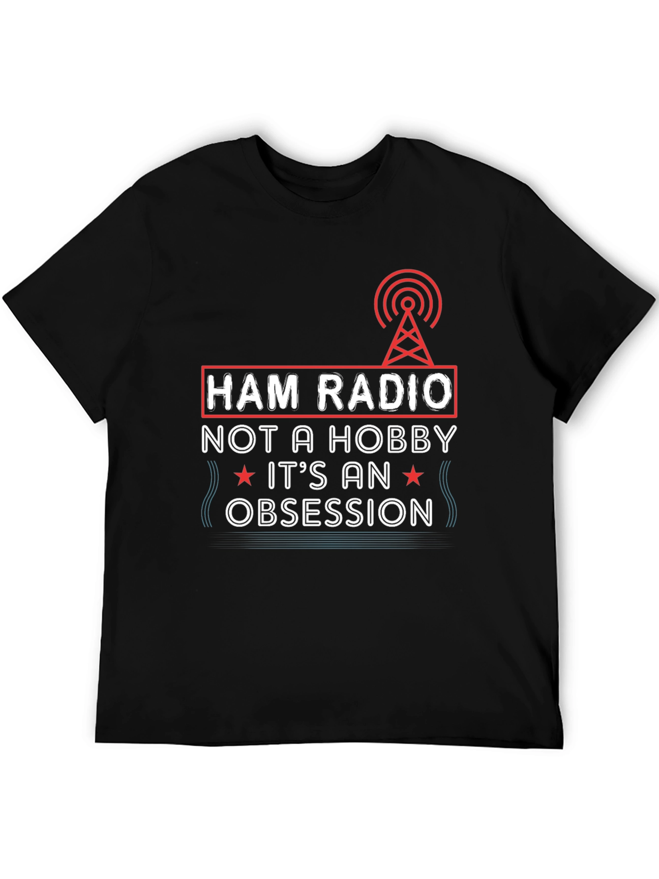 Ham Radio Obsession Graphic Tee - Black T-Shirt