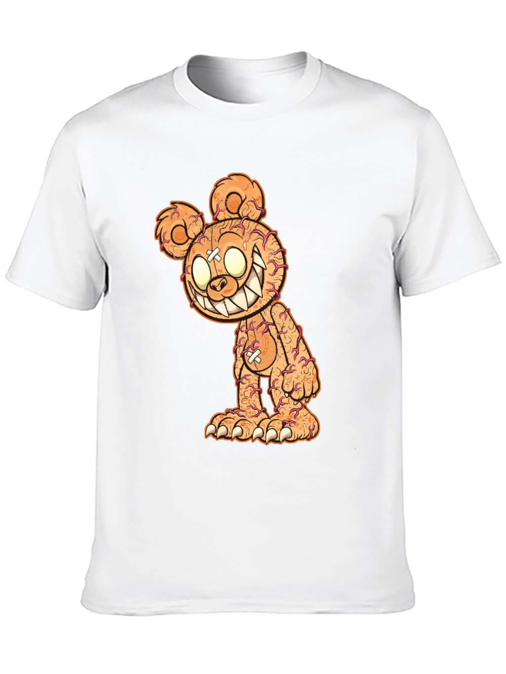 Creepy Bear Graphic Tee - Black Cotton T-Shirt