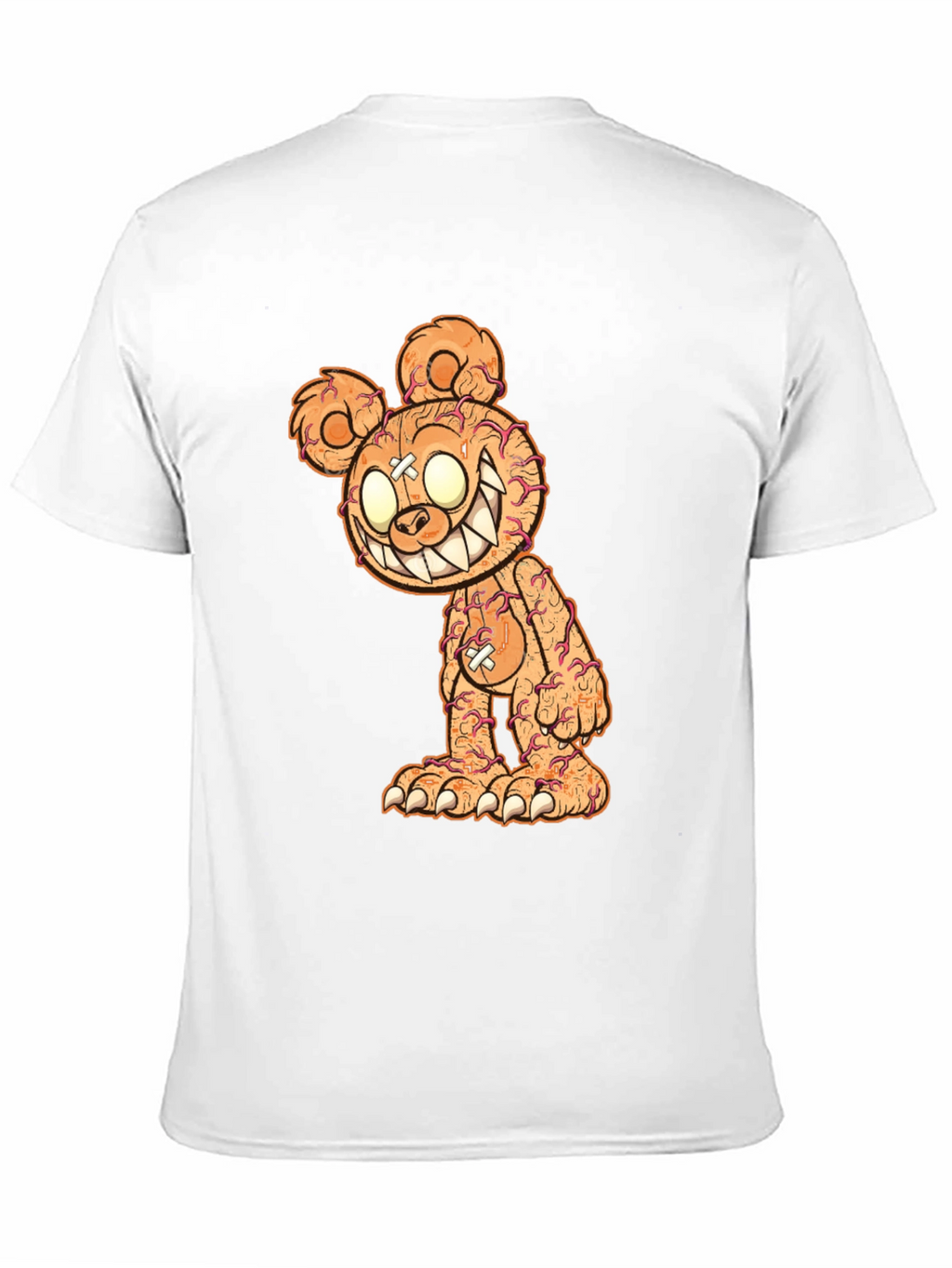 Creepy Bear Graphic Tee - Black Cotton T-Shirt