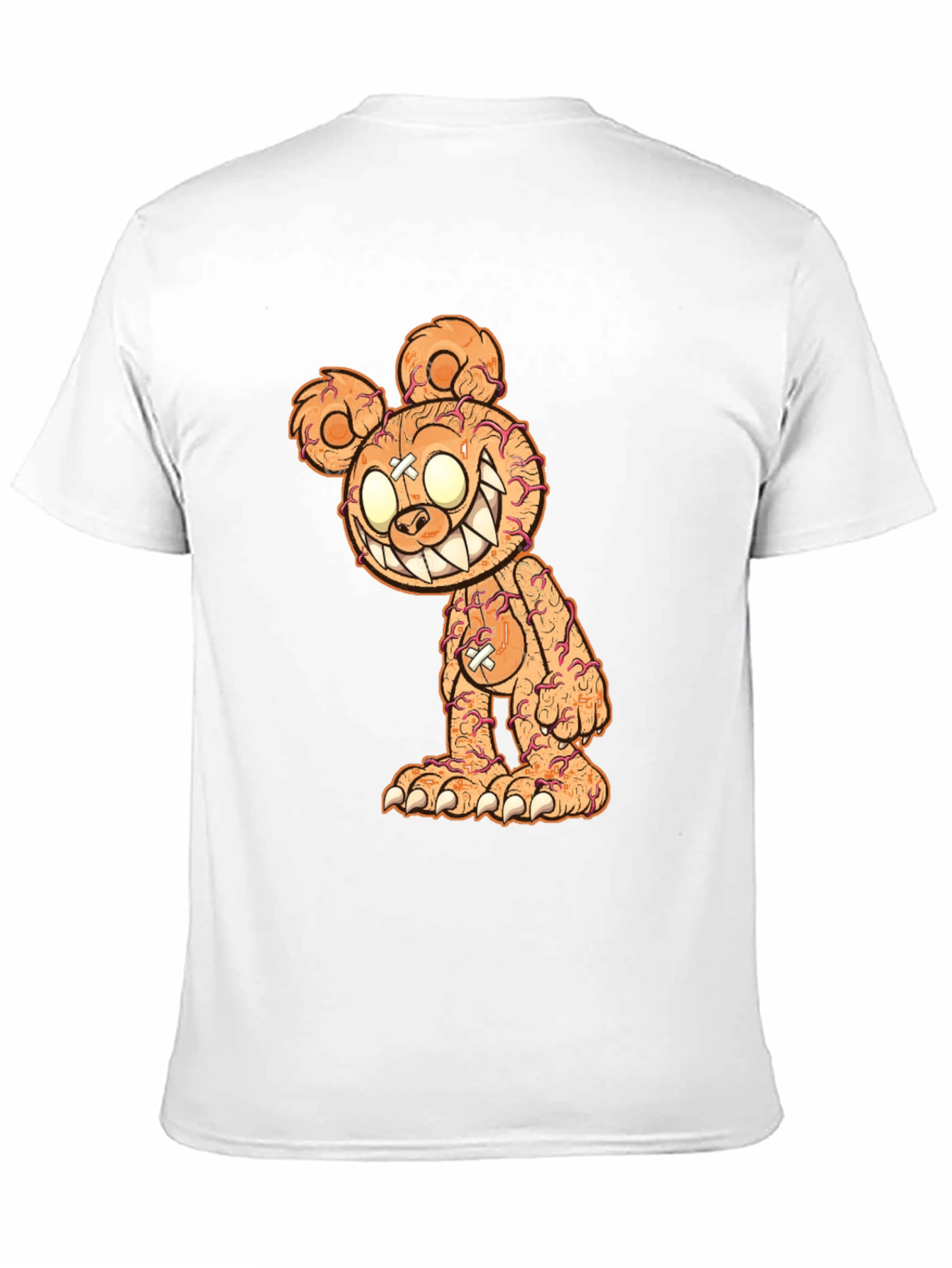 Creepy Bear Graphic Tee - Black Cotton T-Shirt