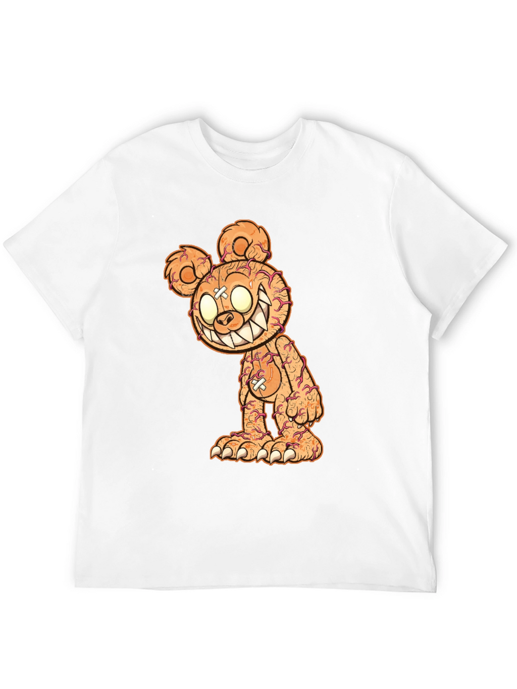 Creepy Bear Graphic Tee - Black Cotton T-Shirt