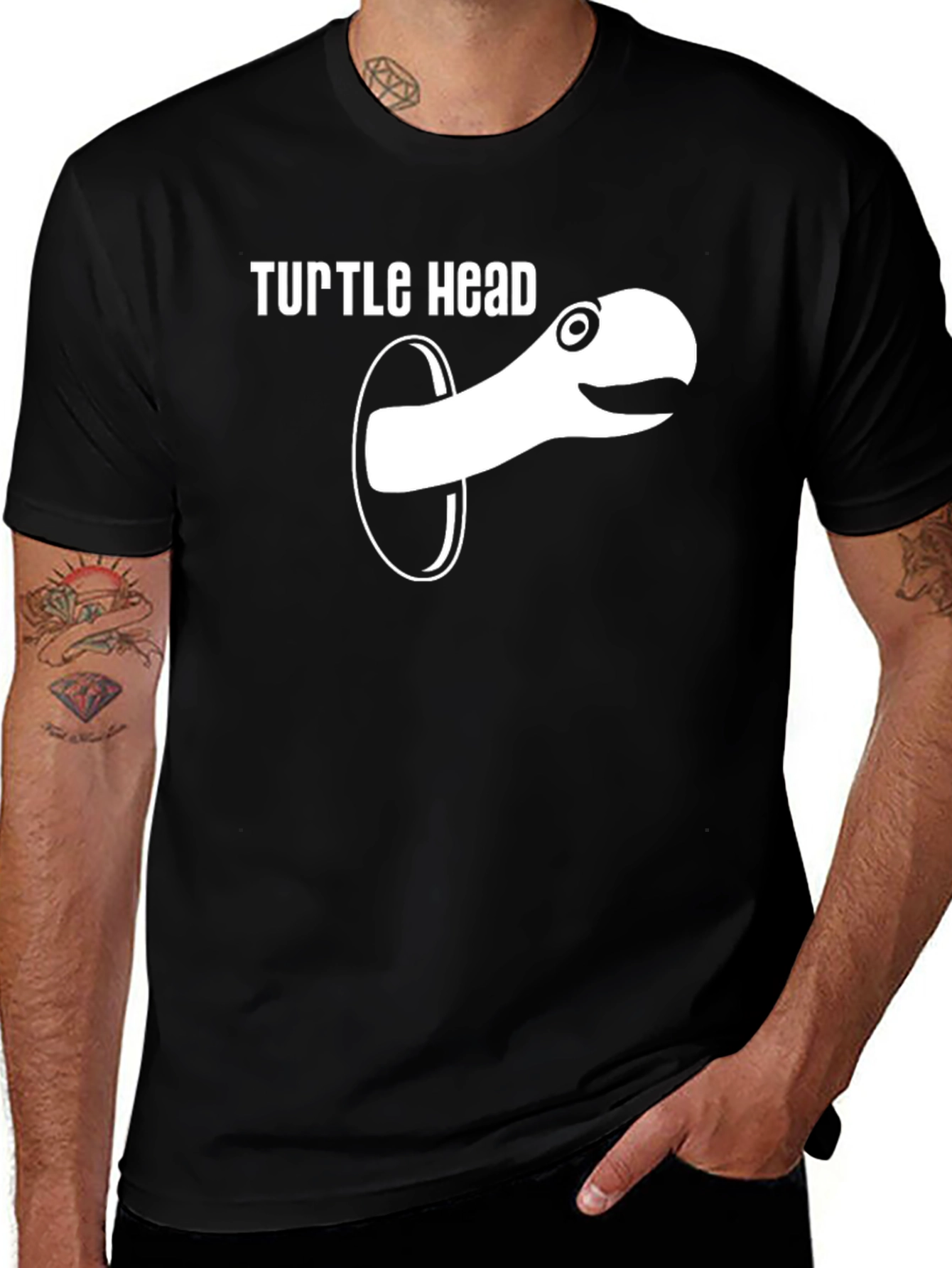 Turtle Head Graphic T-Shirt - Funny Novelty Tee