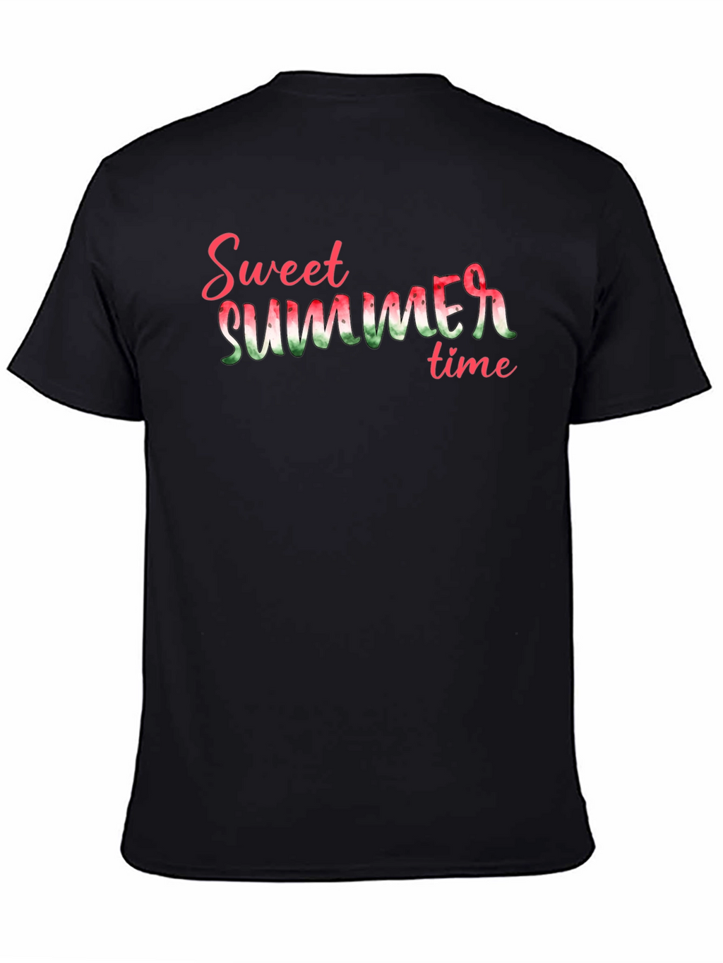 Sweet Summer Time Graphic Tee - Black Cotton T-Shirt