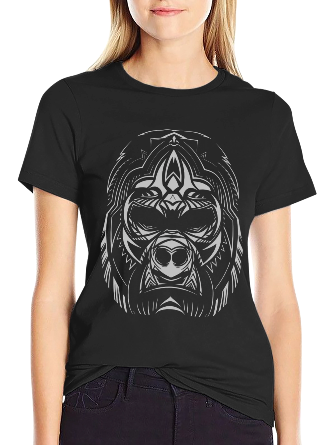 Tribal Bear Graphic Tee - Mens Black T-Shirt