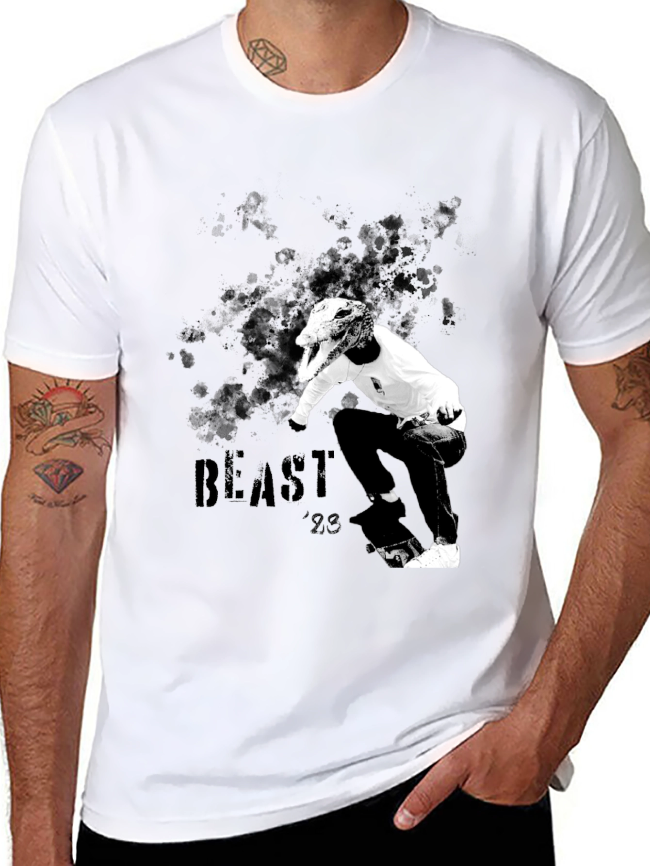 Beast 23 Graphic T-Shirt - Black Cotton Tee