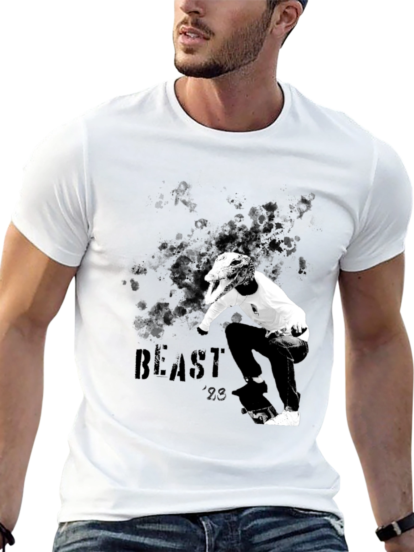 Beast 23 Graphic T-Shirt - Black Cotton Tee