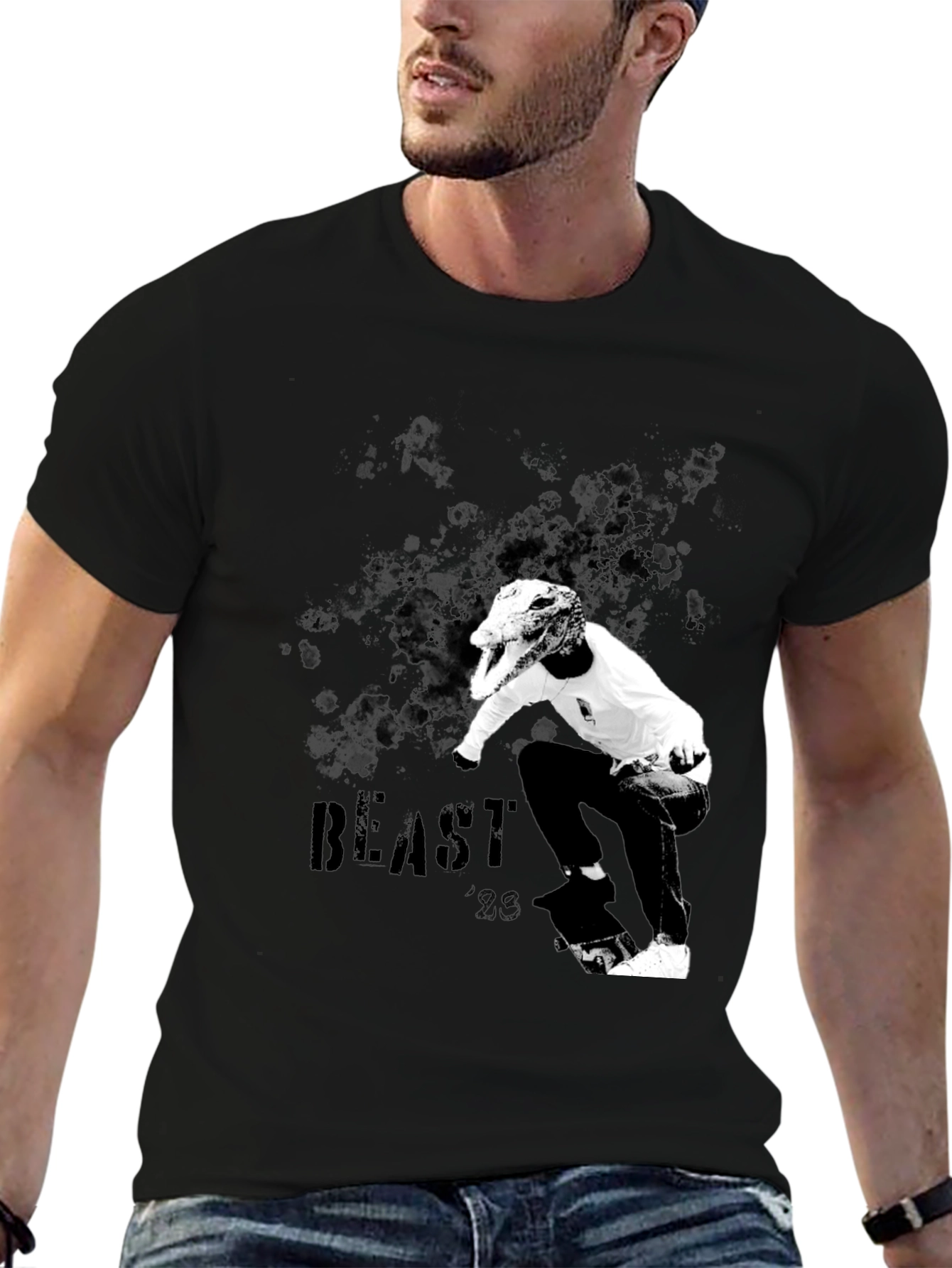 Beast 23 Graphic T-Shirt - Black Cotton Tee