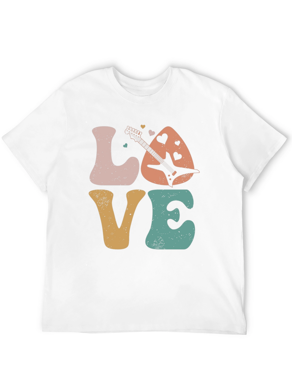 Love Guitar Graphic T-Shirt Retro Style