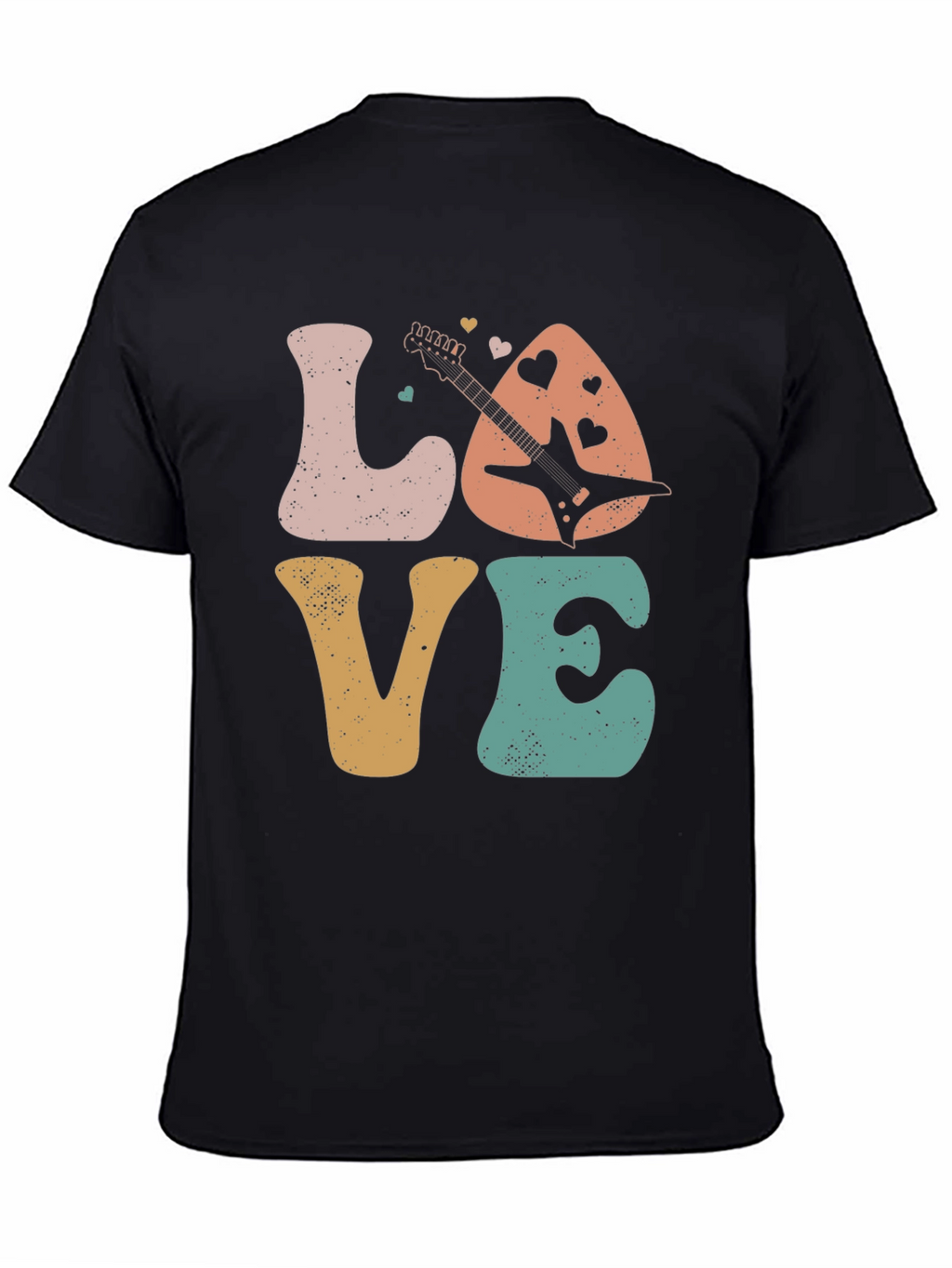 Love Guitar Graphic T-Shirt Retro Style