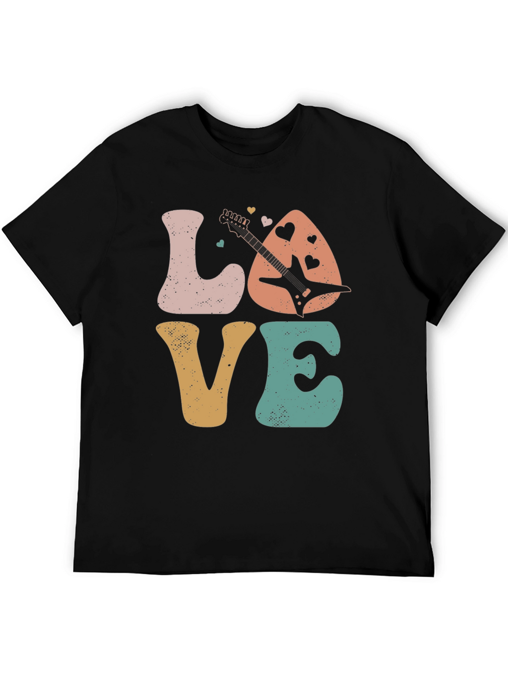 Love Guitar Graphic T-Shirt Retro Style