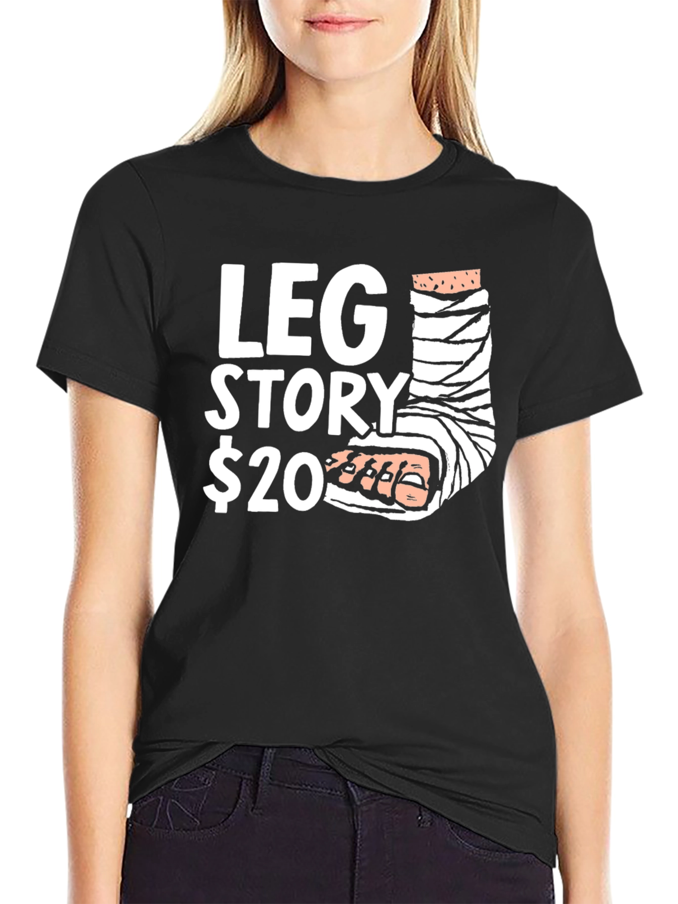 Funny Leg Story Graphic T-Shirt