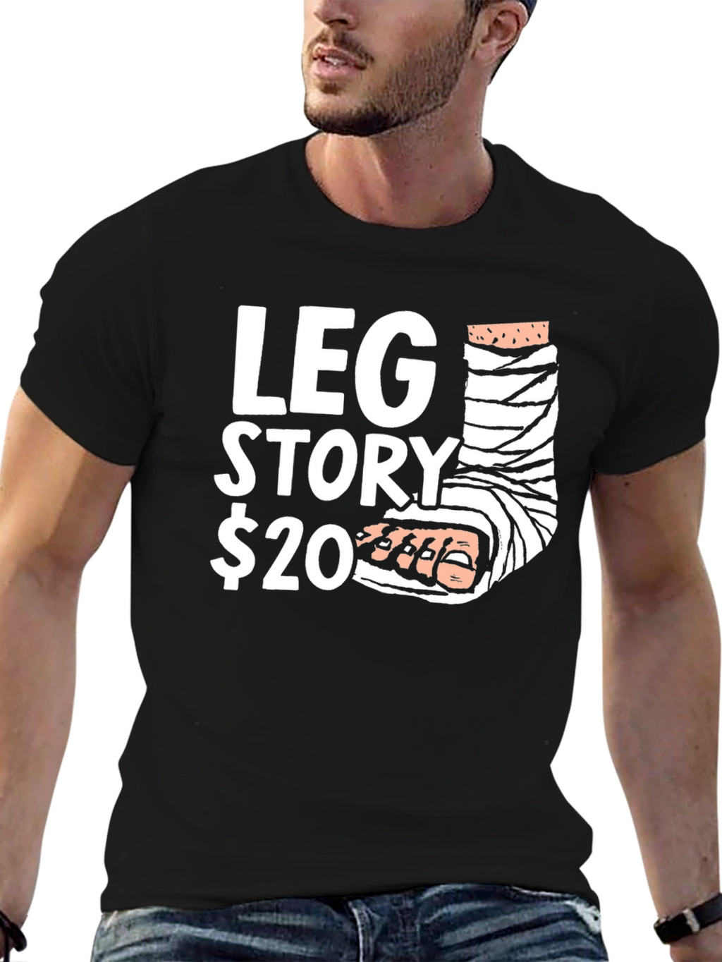 Funny Leg Story Graphic T-Shirt