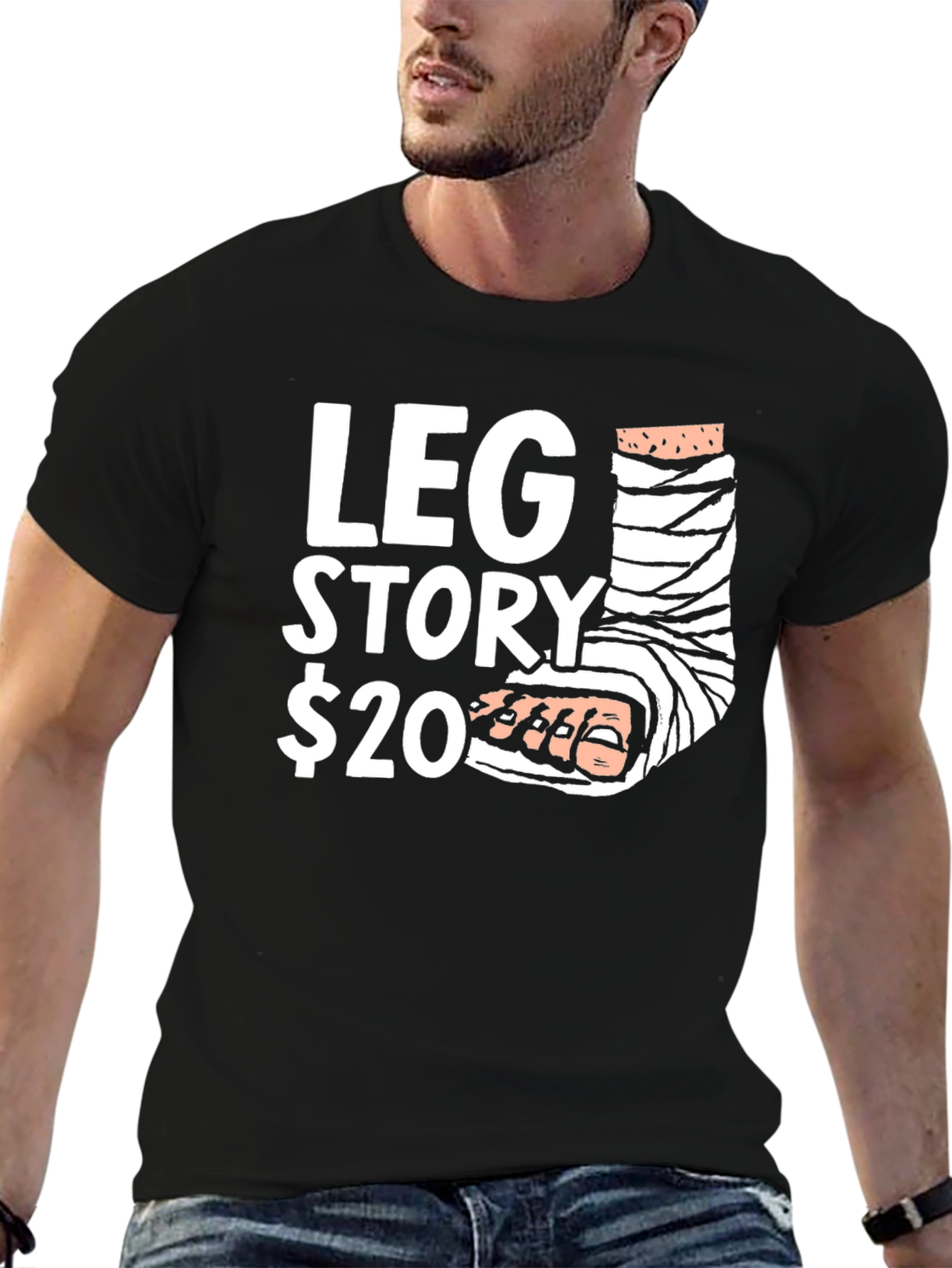 Funny Leg Story Graphic T-Shirt