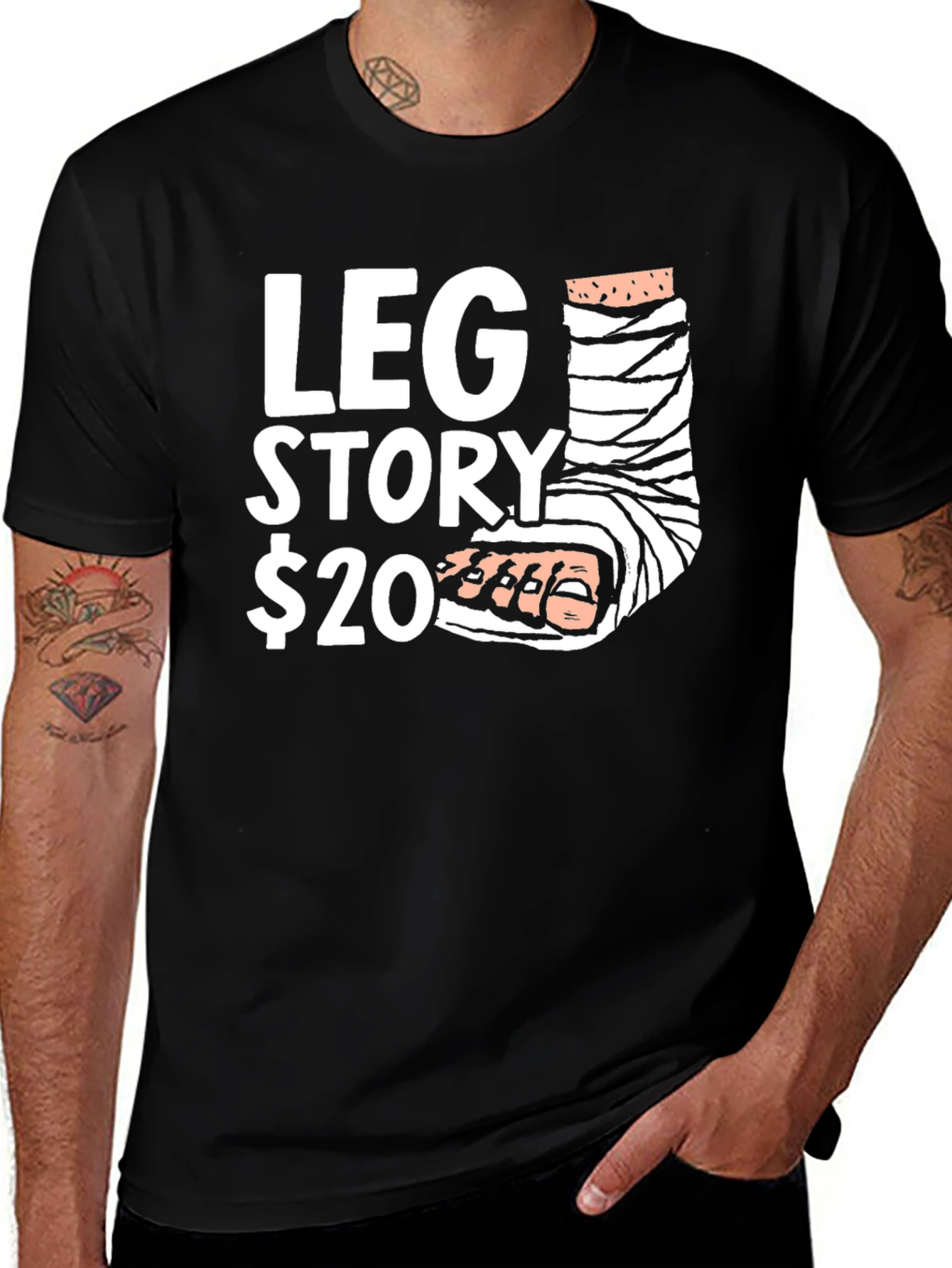 Funny Leg Story Graphic T-Shirt