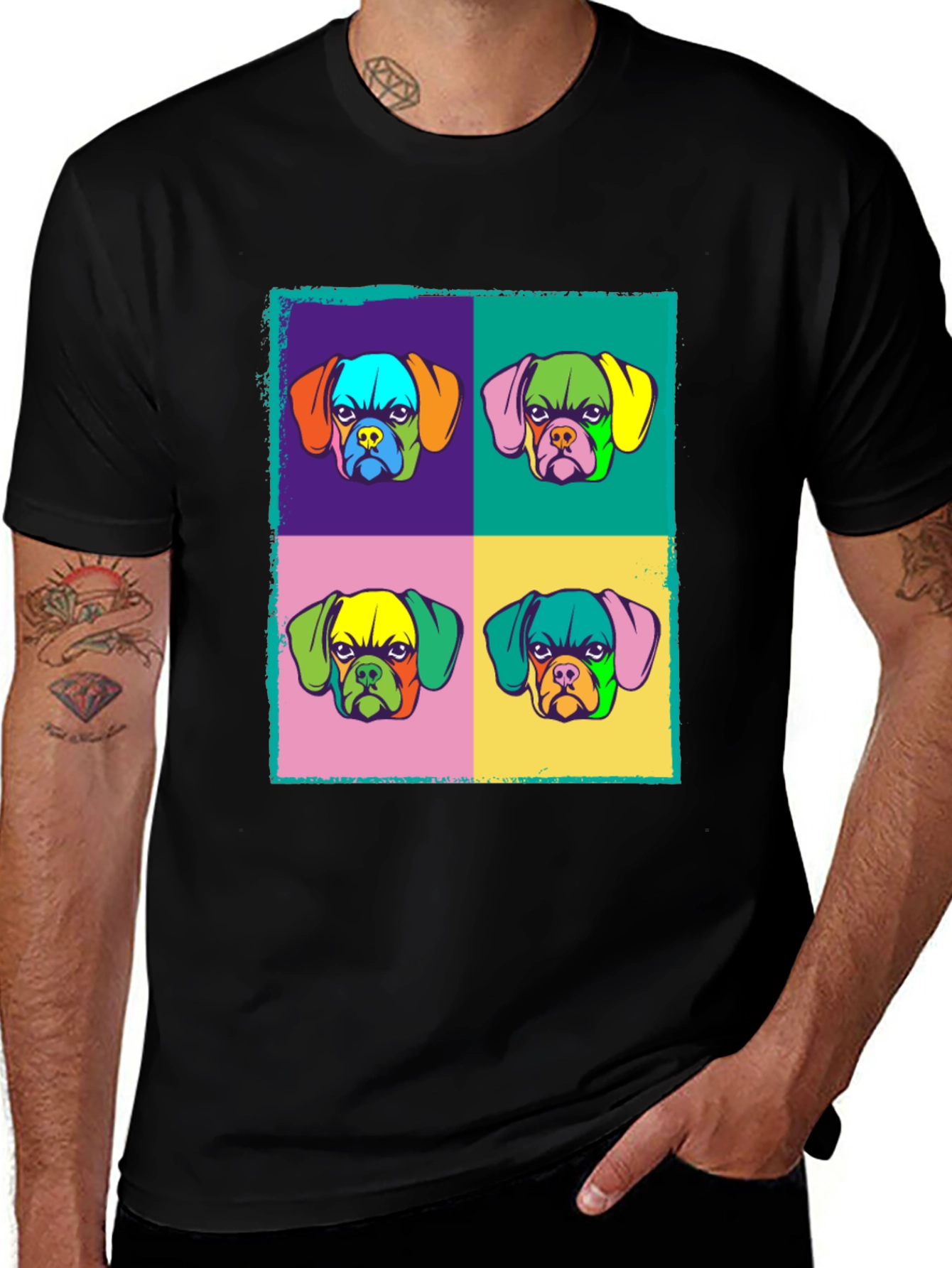 Pop Art Dog Graphic Tee - Funky Style