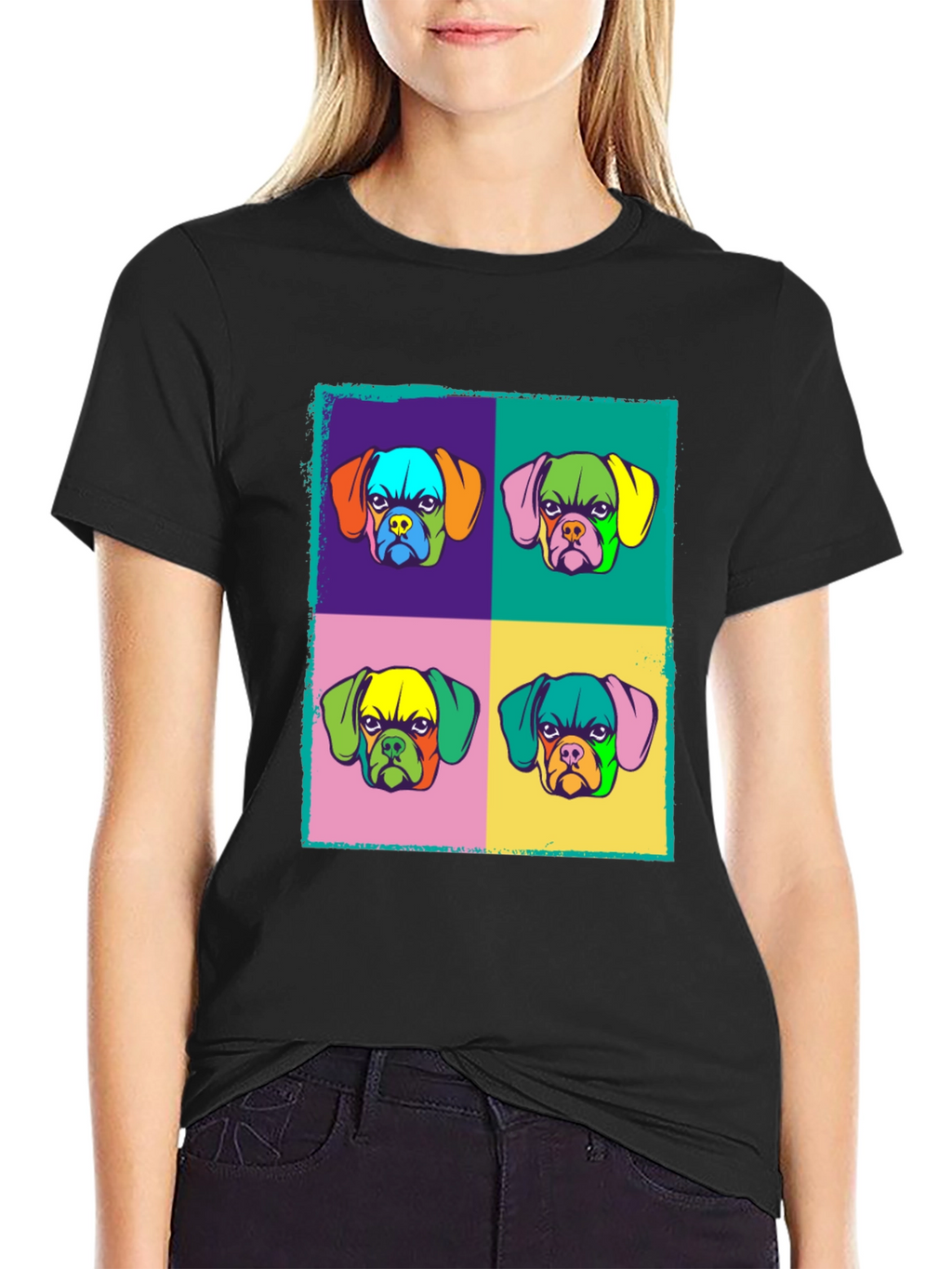 Pop Art Dog Graphic Tee - Funky Style