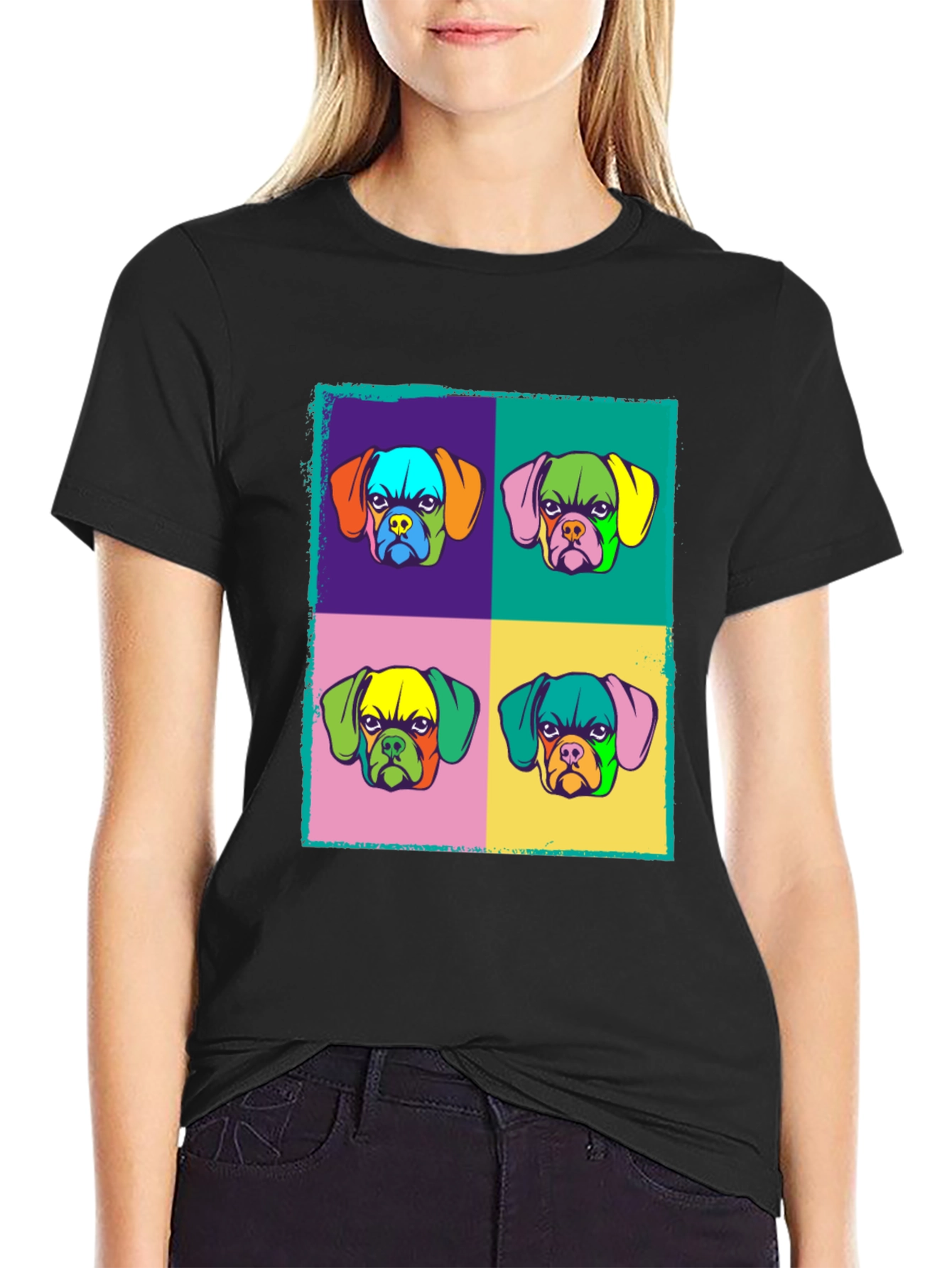 Pop Art Dog Graphic Tee - Funky Style