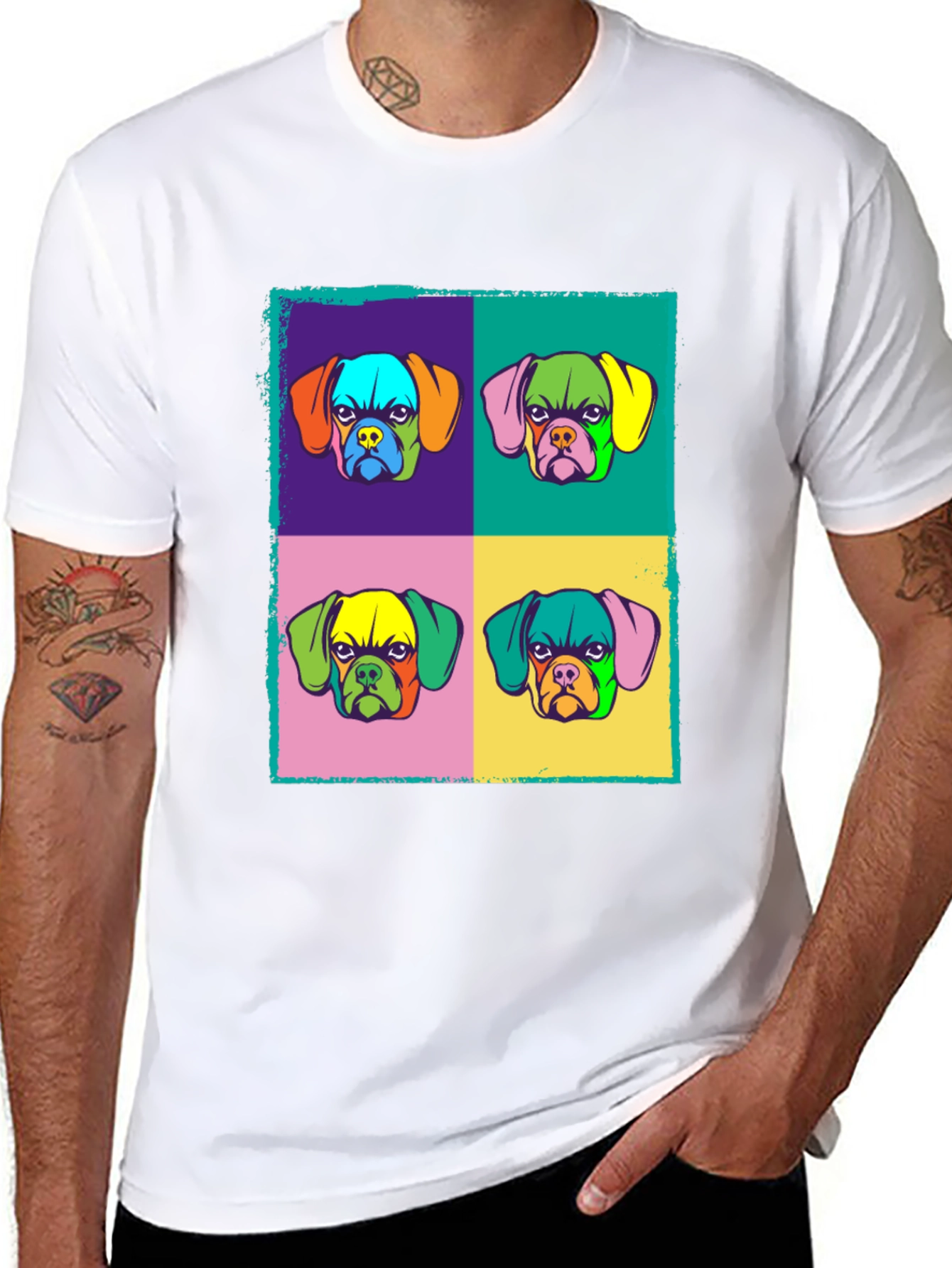 Pop Art Dog Graphic Tee - Funky Style
