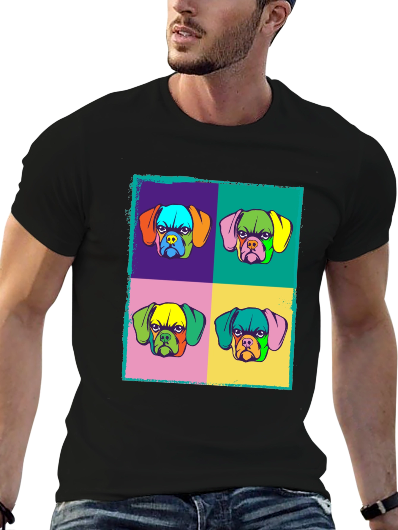 Pop Art Dog Graphic Tee - Funky Style