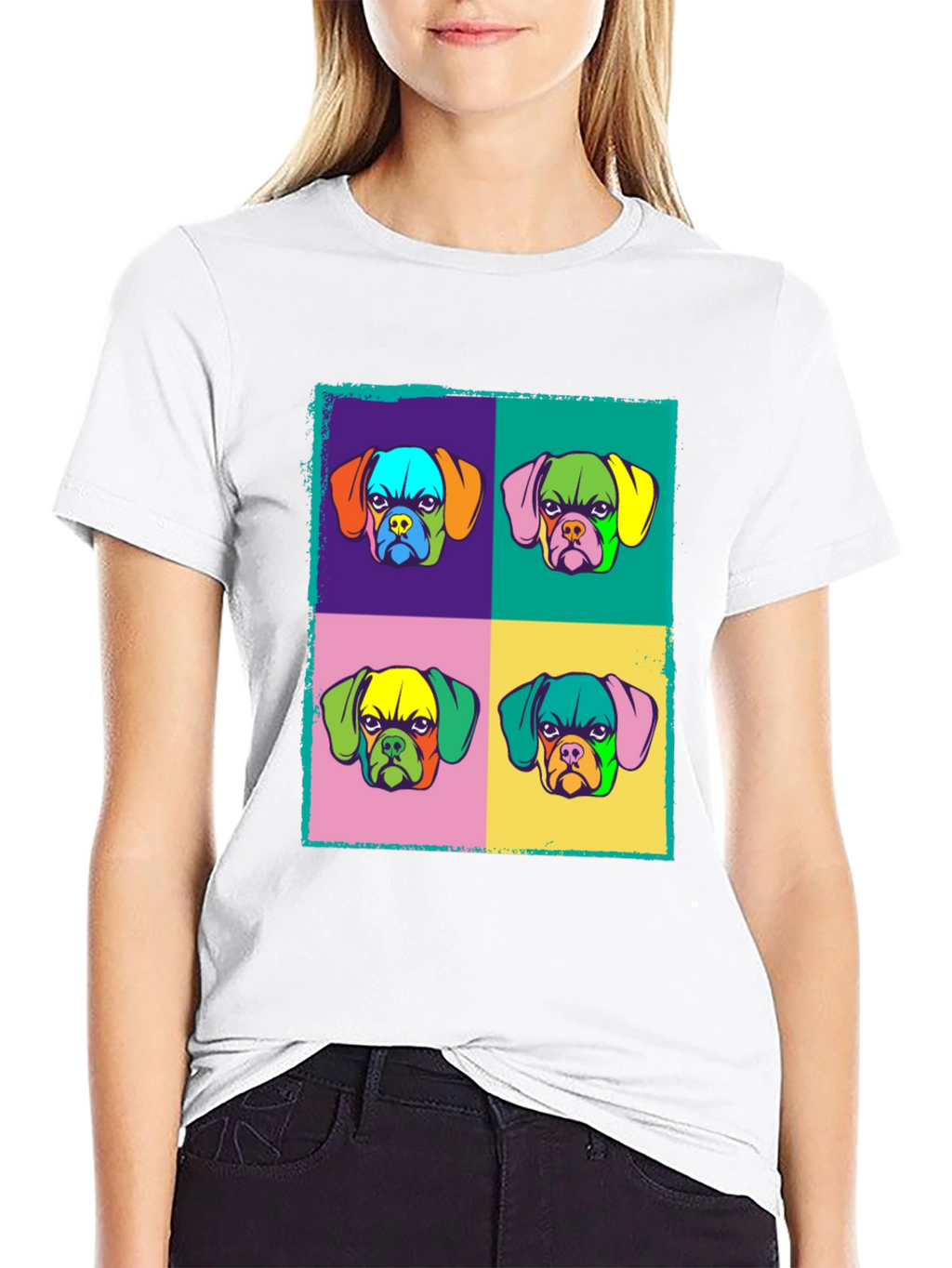 Pop Art Dog Graphic Tee - Funky Style