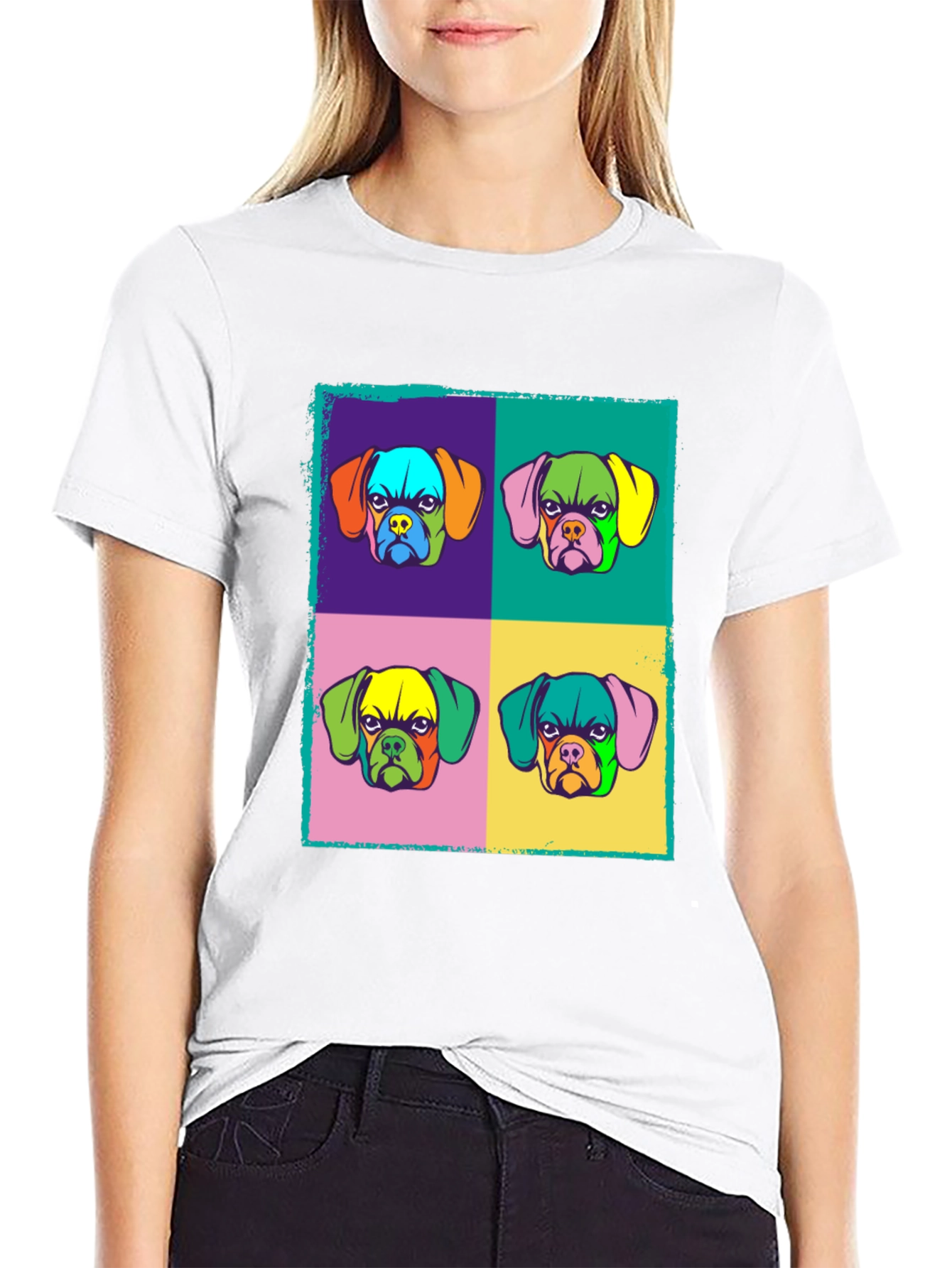 Pop Art Dog Graphic Tee - Funky Style