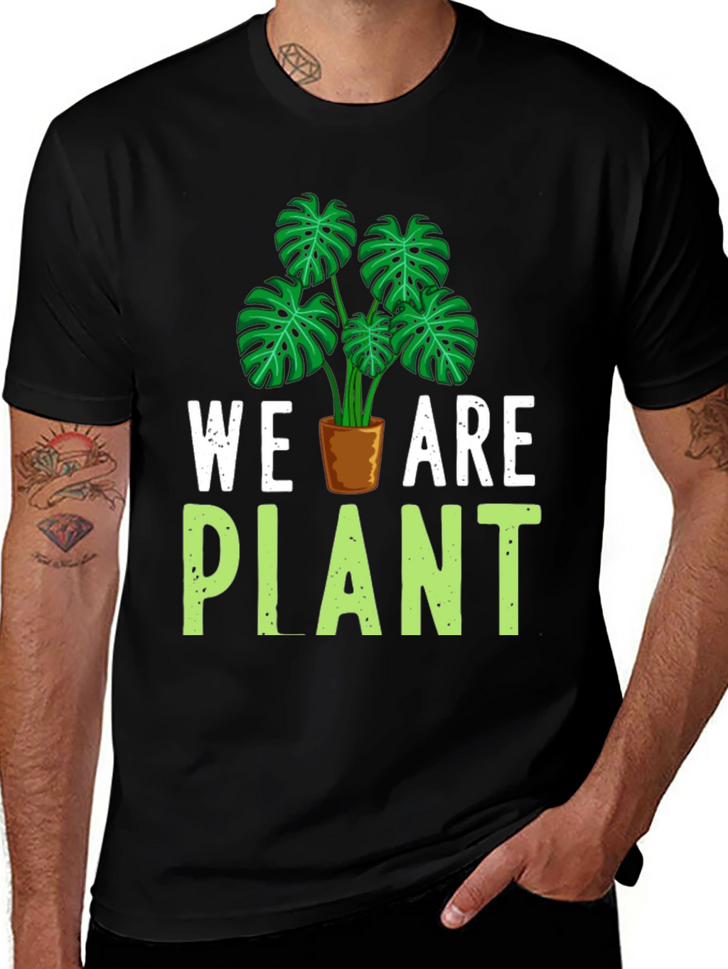We Are Plant T-Shirt - Green Leaf Design