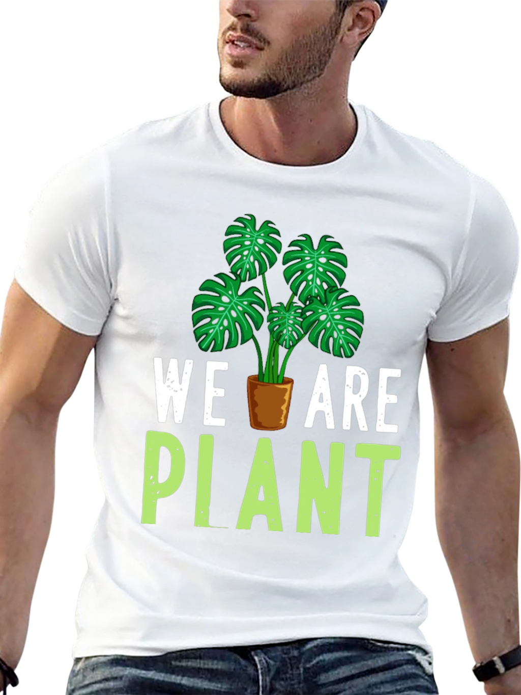 We Are Plant T-Shirt - Green Leaf Design