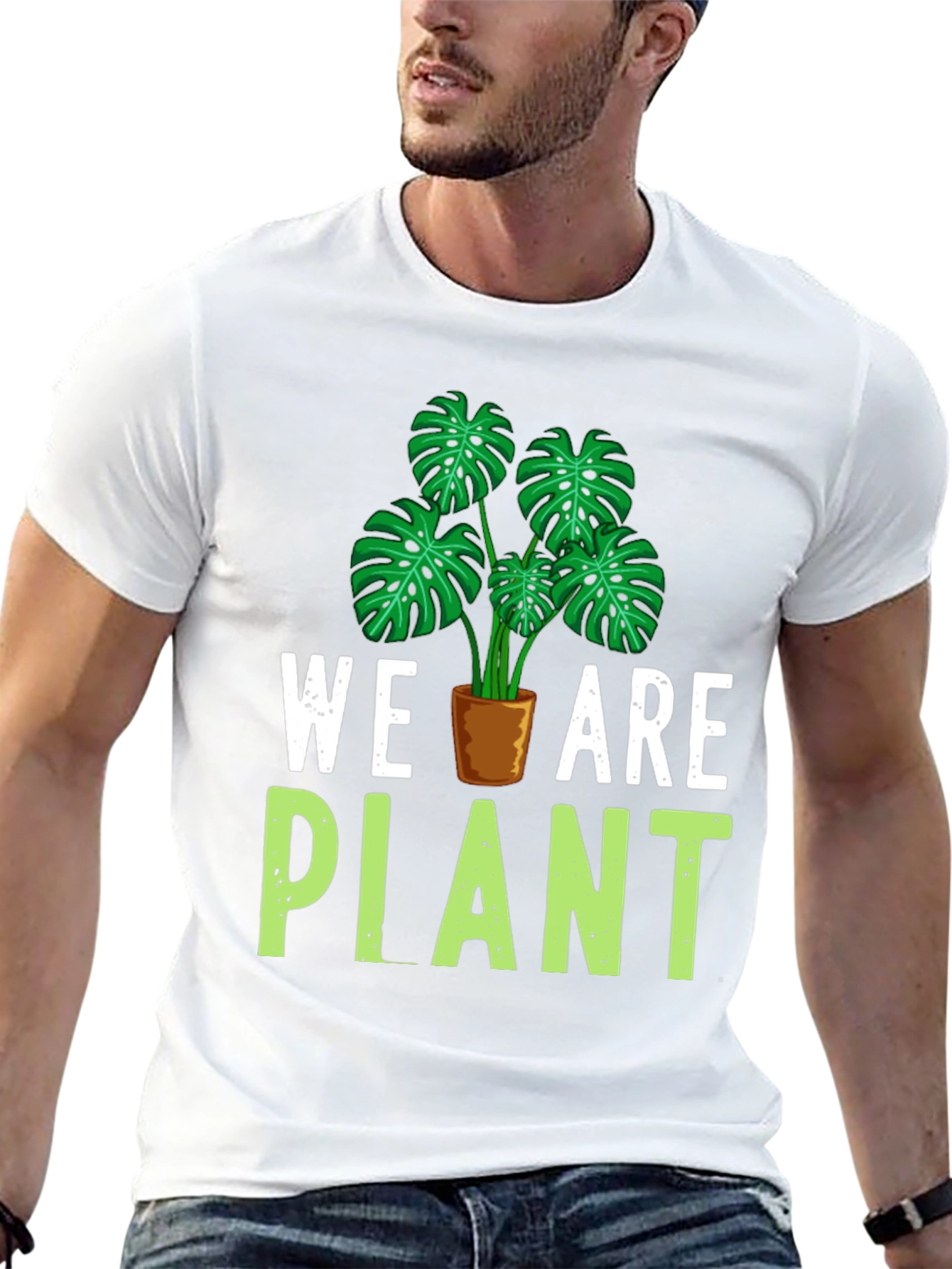 We Are Plant T-Shirt - Green Leaf Design