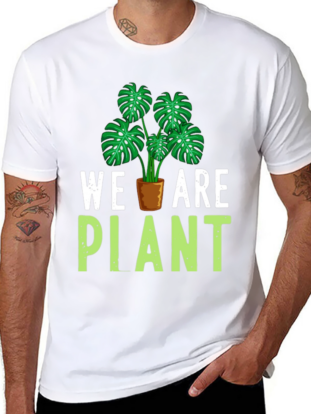 We Are Plant T-Shirt - Green Leaf Design