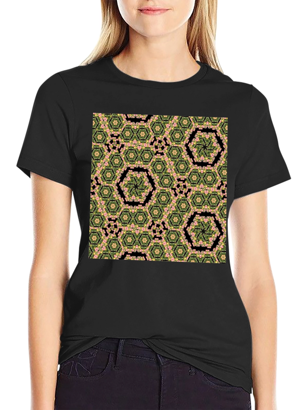 Hexagon Flower Pattern T-Shirt