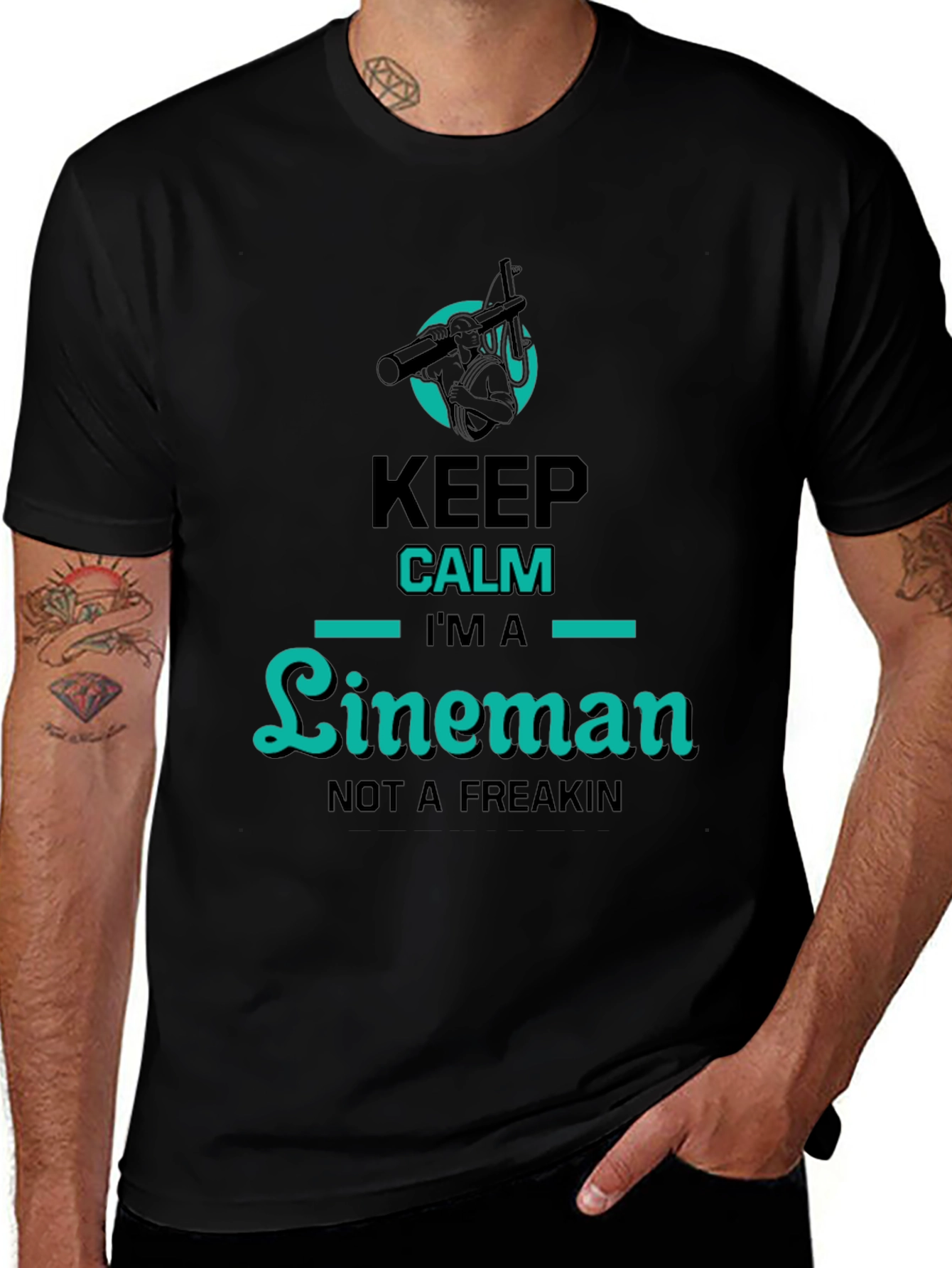 Keep Calm Lineman T-Shirt - Humorous Graphic Tee