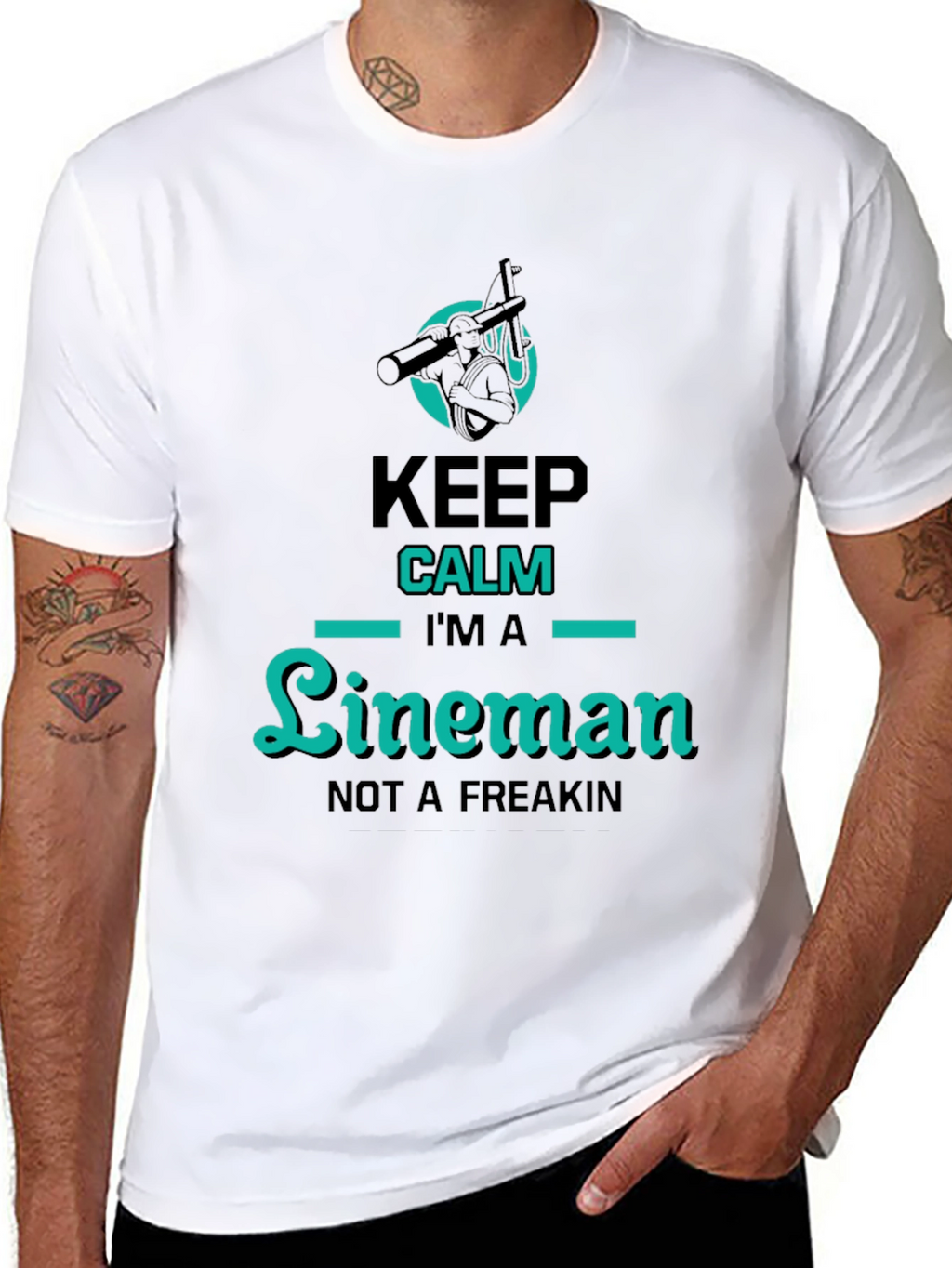 Keep Calm Lineman T-Shirt - Humorous Graphic Tee
