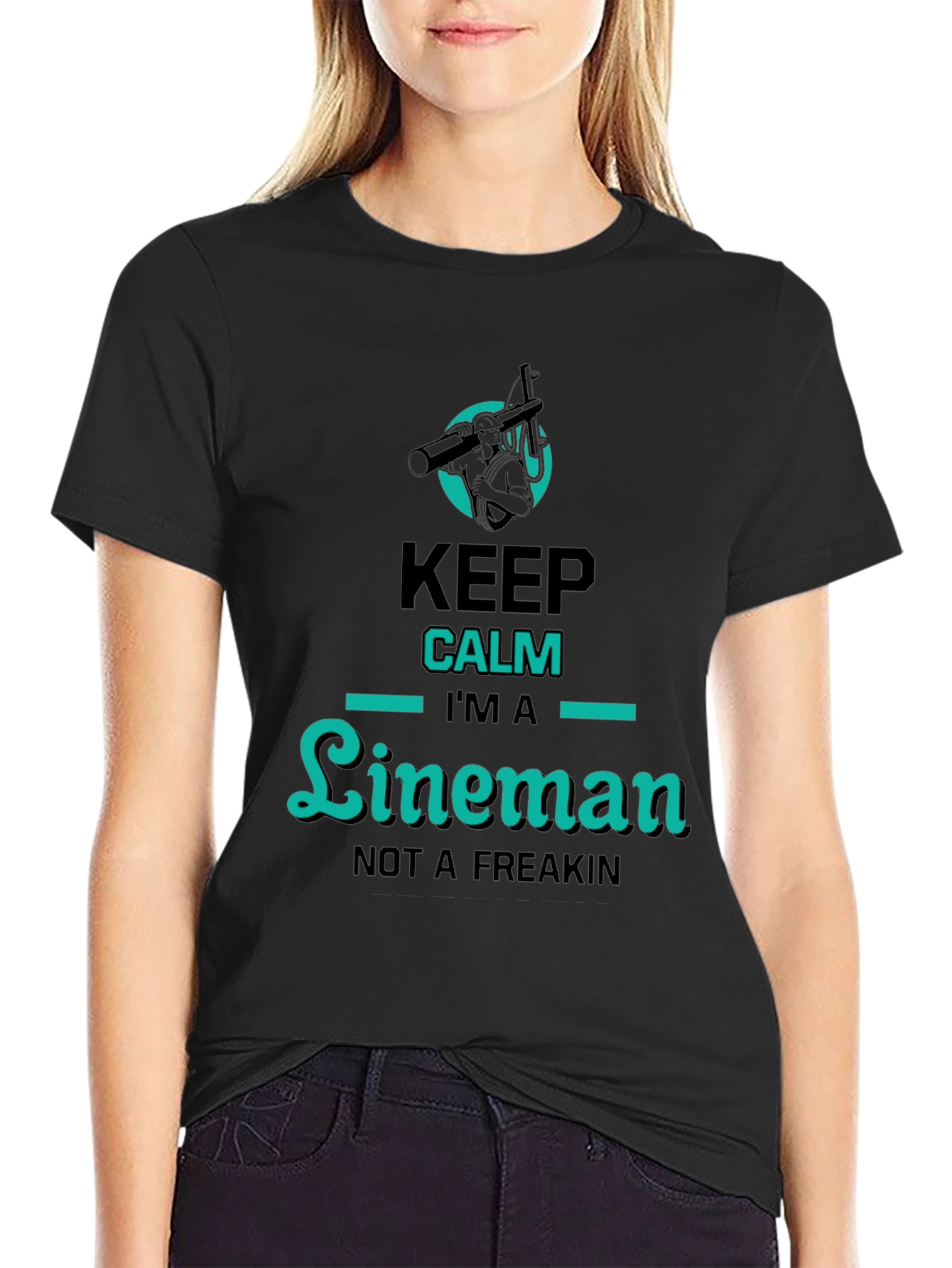Keep Calm Lineman T-Shirt - Humorous Graphic Tee