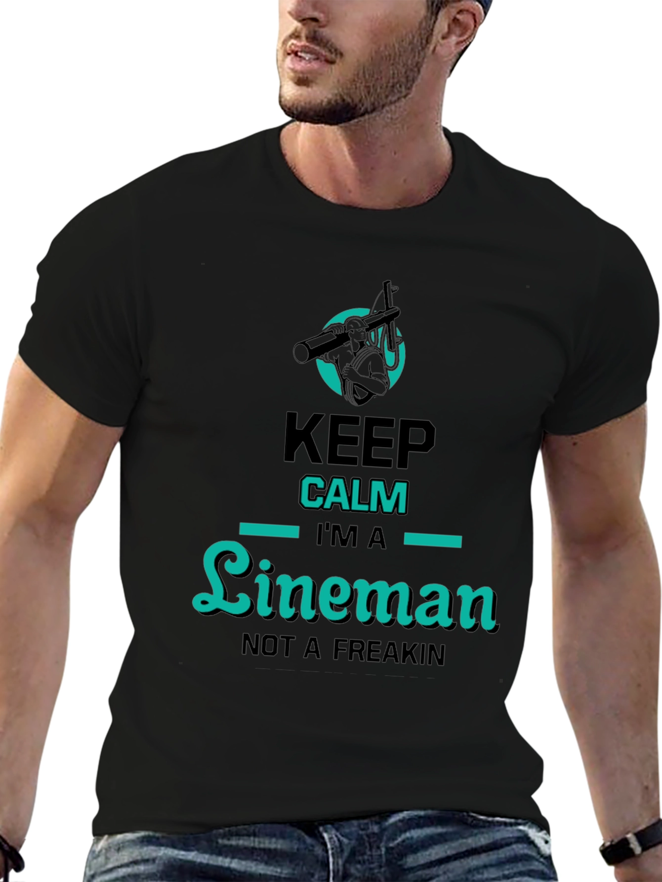 Keep Calm Lineman T-Shirt - Humorous Graphic Tee
