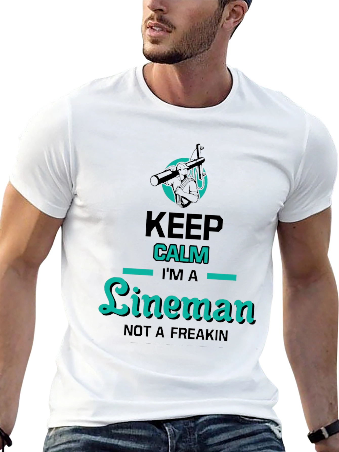 Keep Calm Lineman T-Shirt - Humorous Graphic Tee