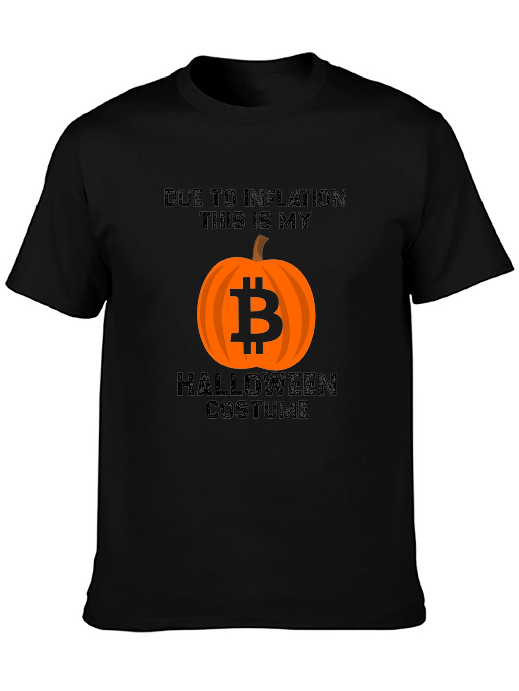 Bitcoin Pumpkin Inflation Halloween Costume Black T-Shirt
