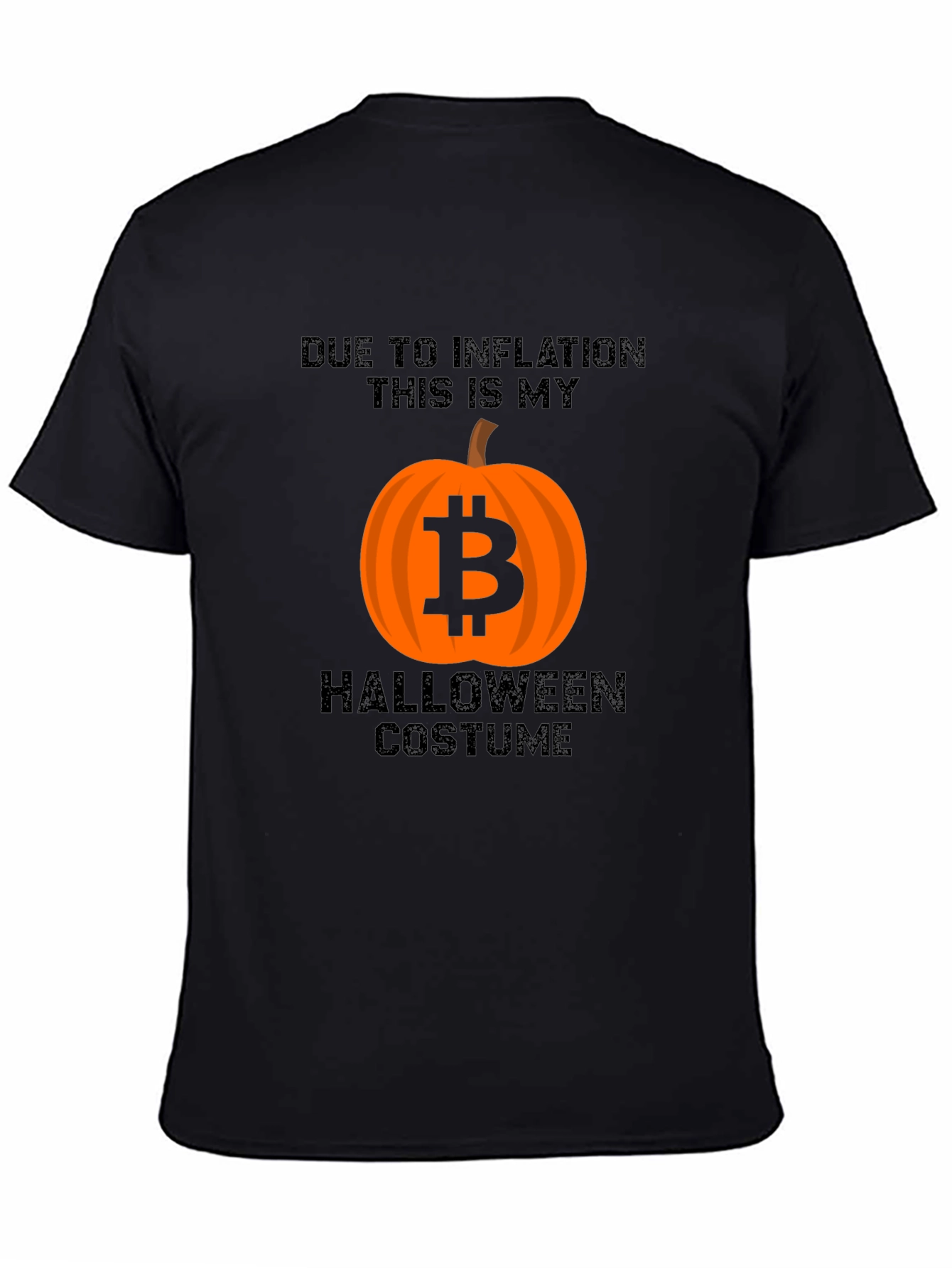 Bitcoin Pumpkin Inflation Halloween Costume Black T-Shirt