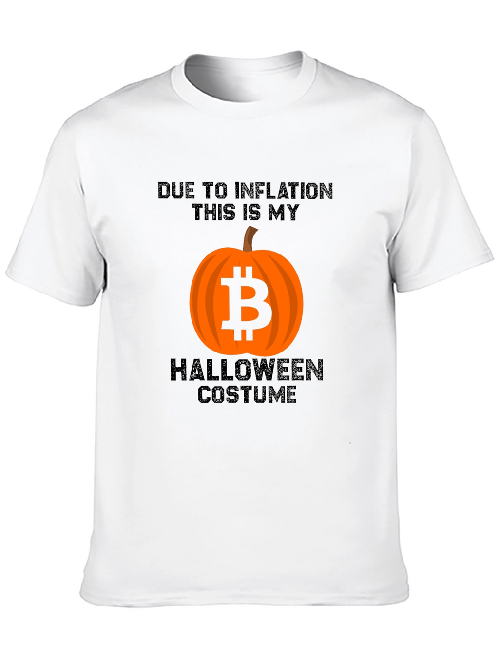 Bitcoin Pumpkin Inflation Halloween Costume Black T-Shirt