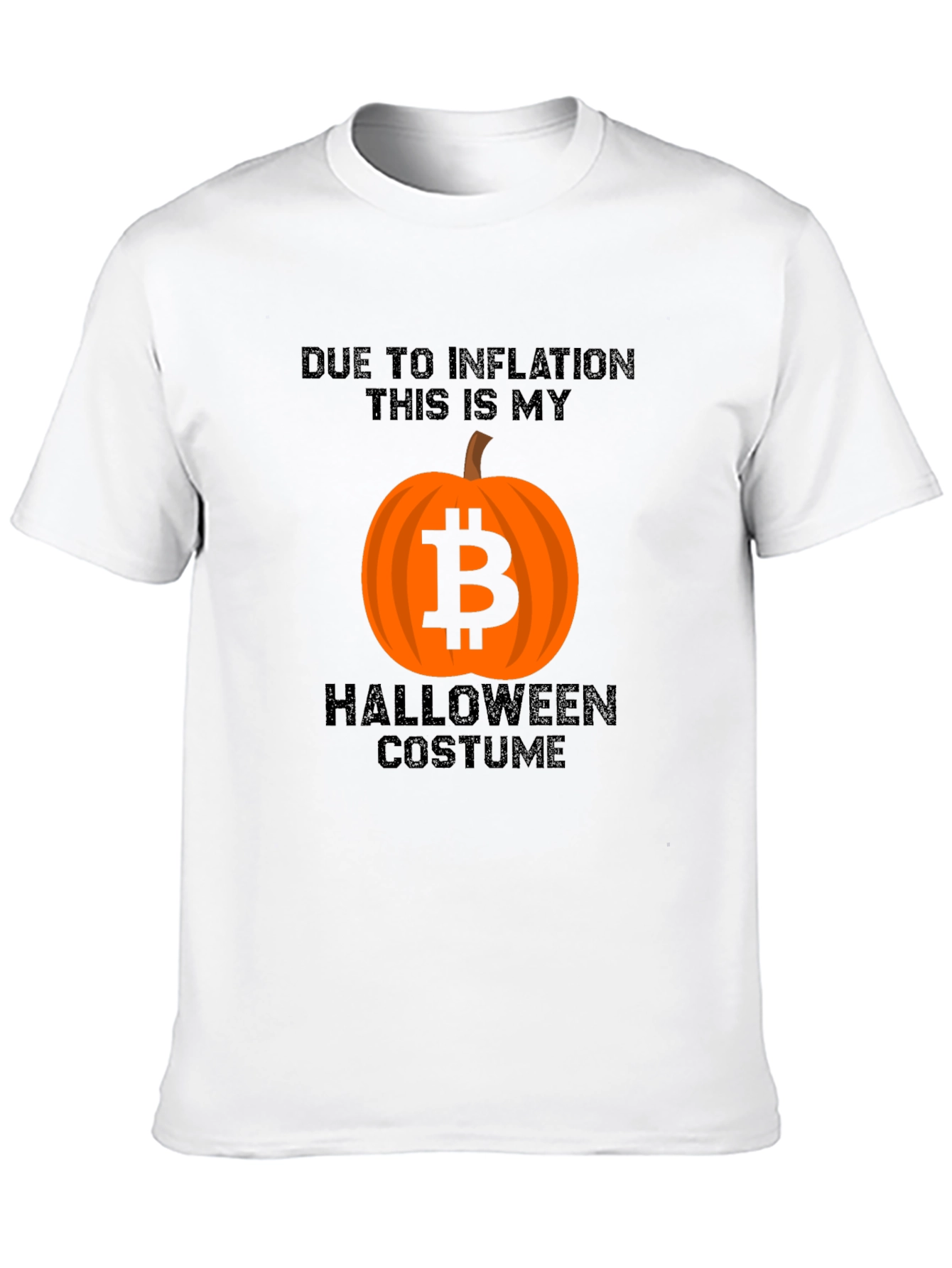 Bitcoin Pumpkin Inflation Halloween Costume Black T-Shirt