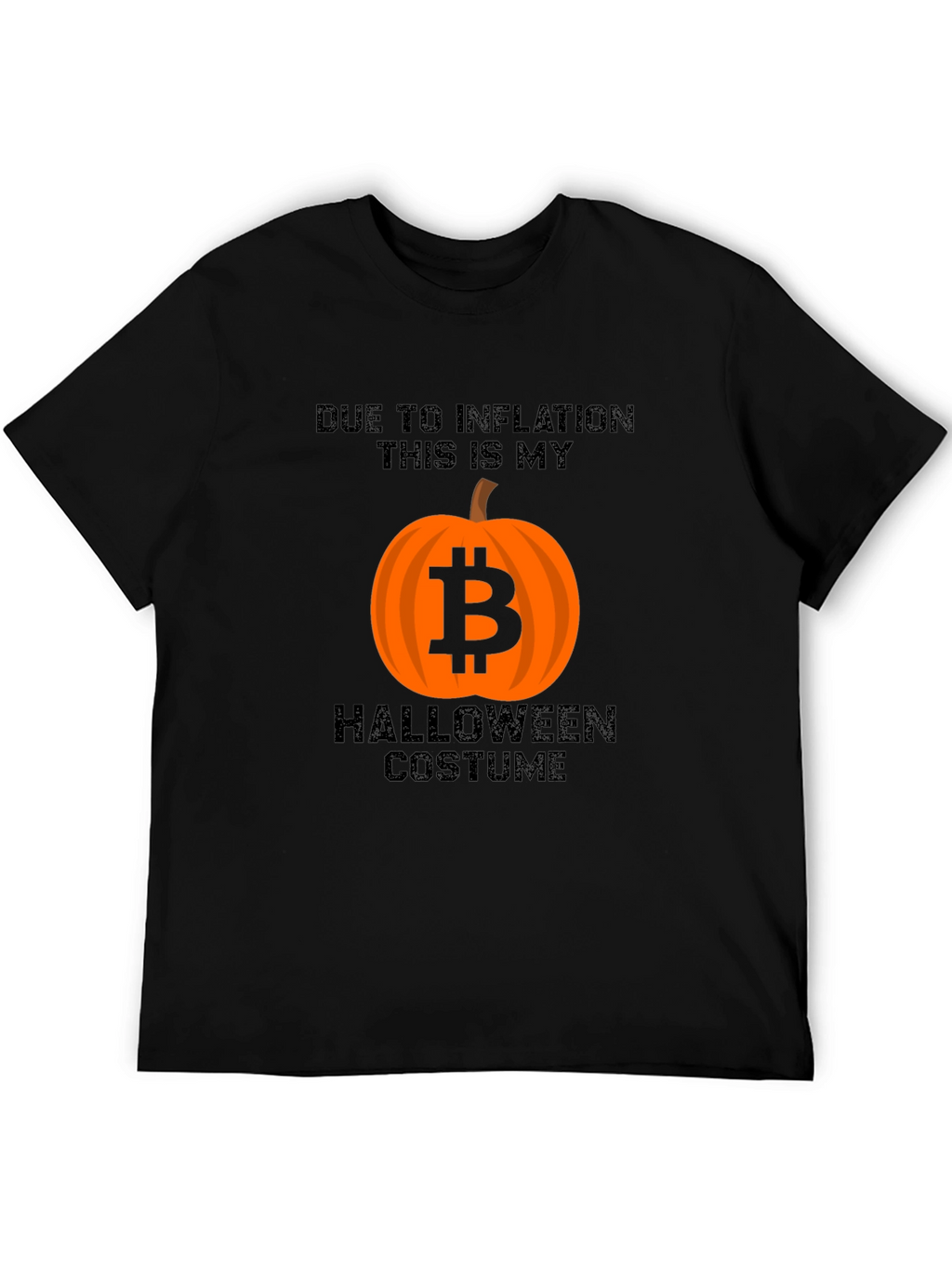 Bitcoin Pumpkin Inflation Halloween Costume Black T-Shirt