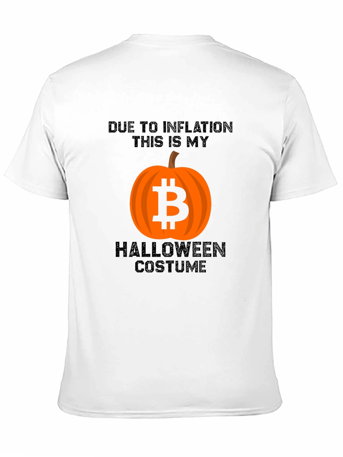 Bitcoin Pumpkin Inflation Halloween Costume Black T-Shirt