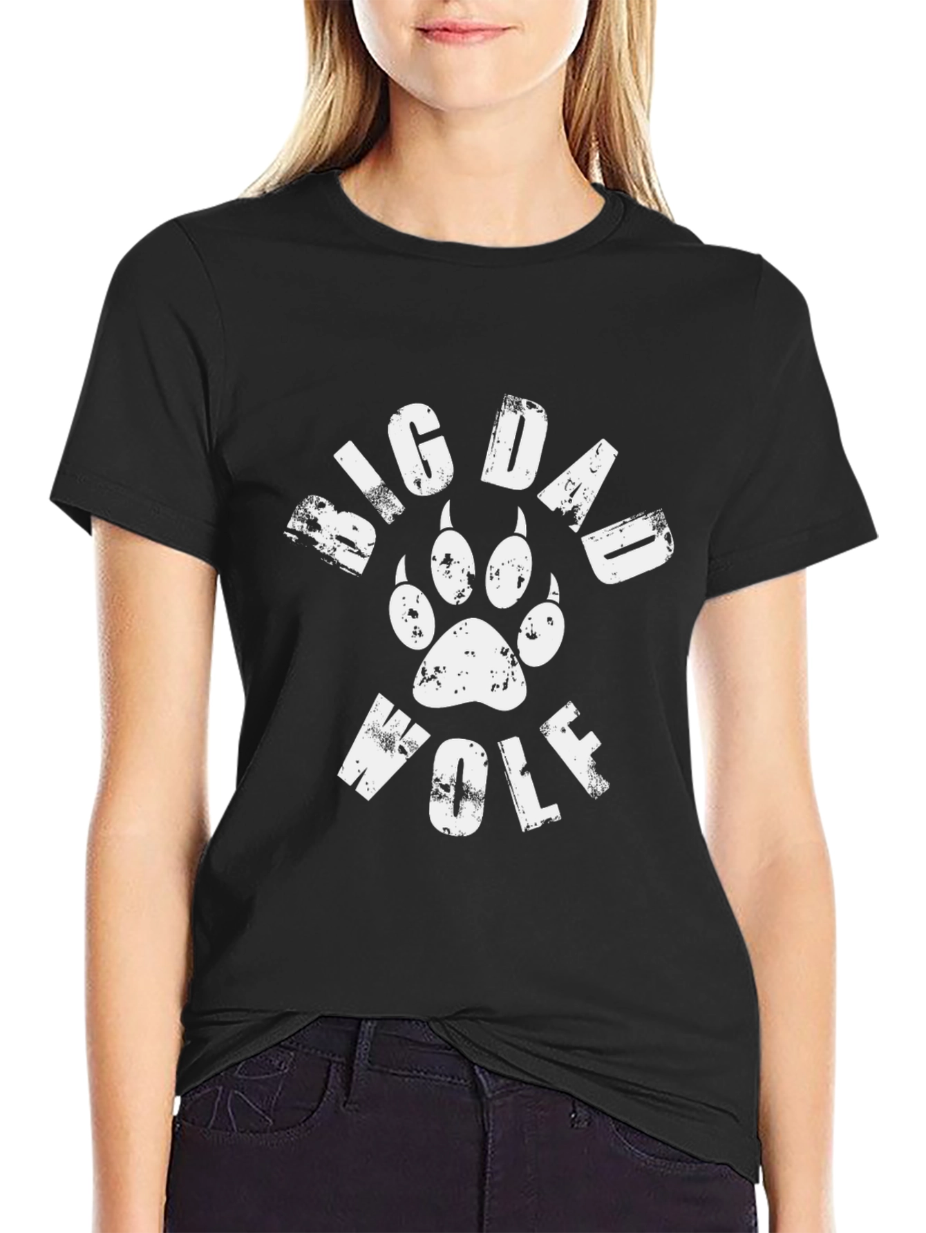 Big Dad Wolf Graphic T-Shirt - Mens Black Tee